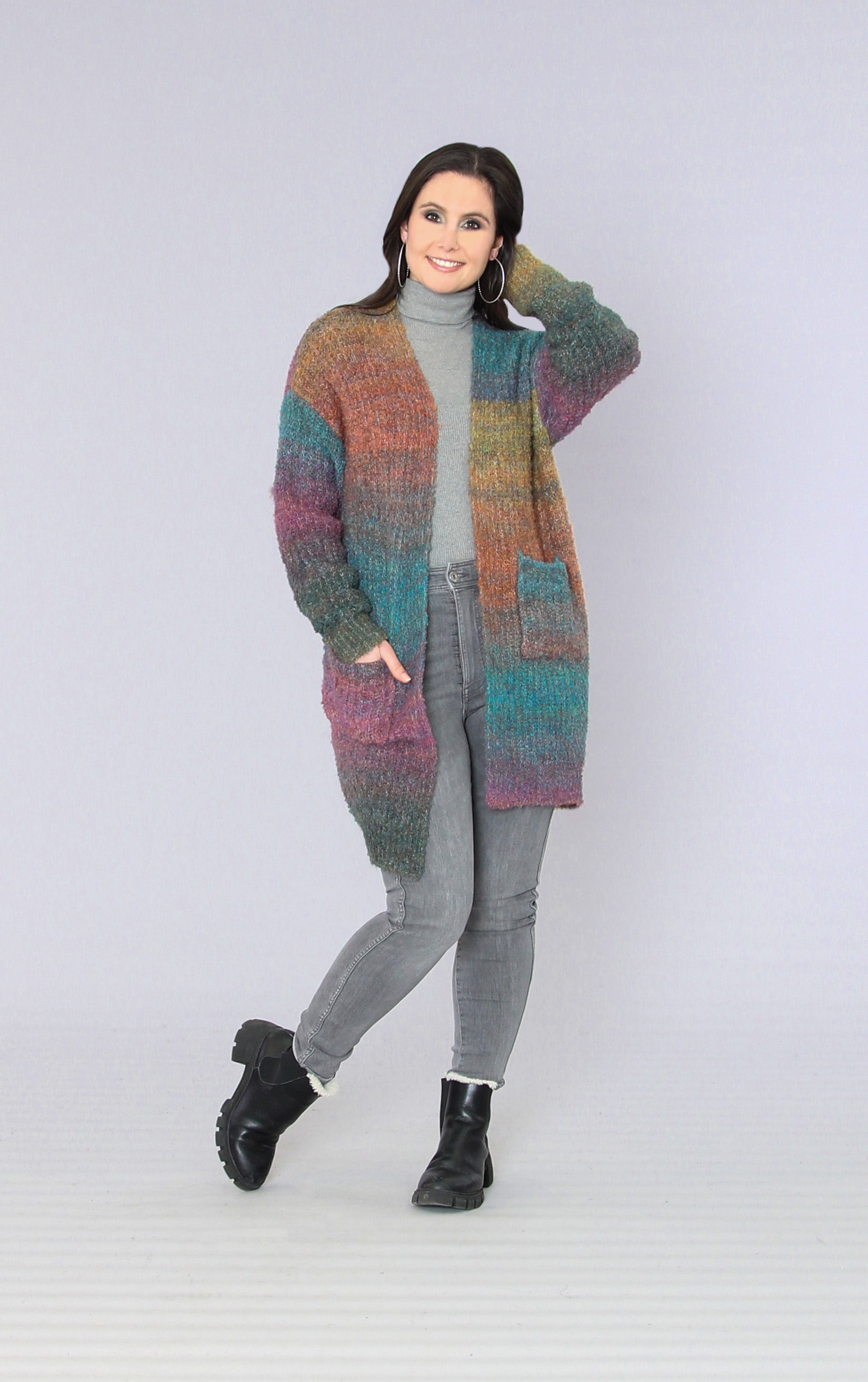 Ombre Knit Cardigan 233215