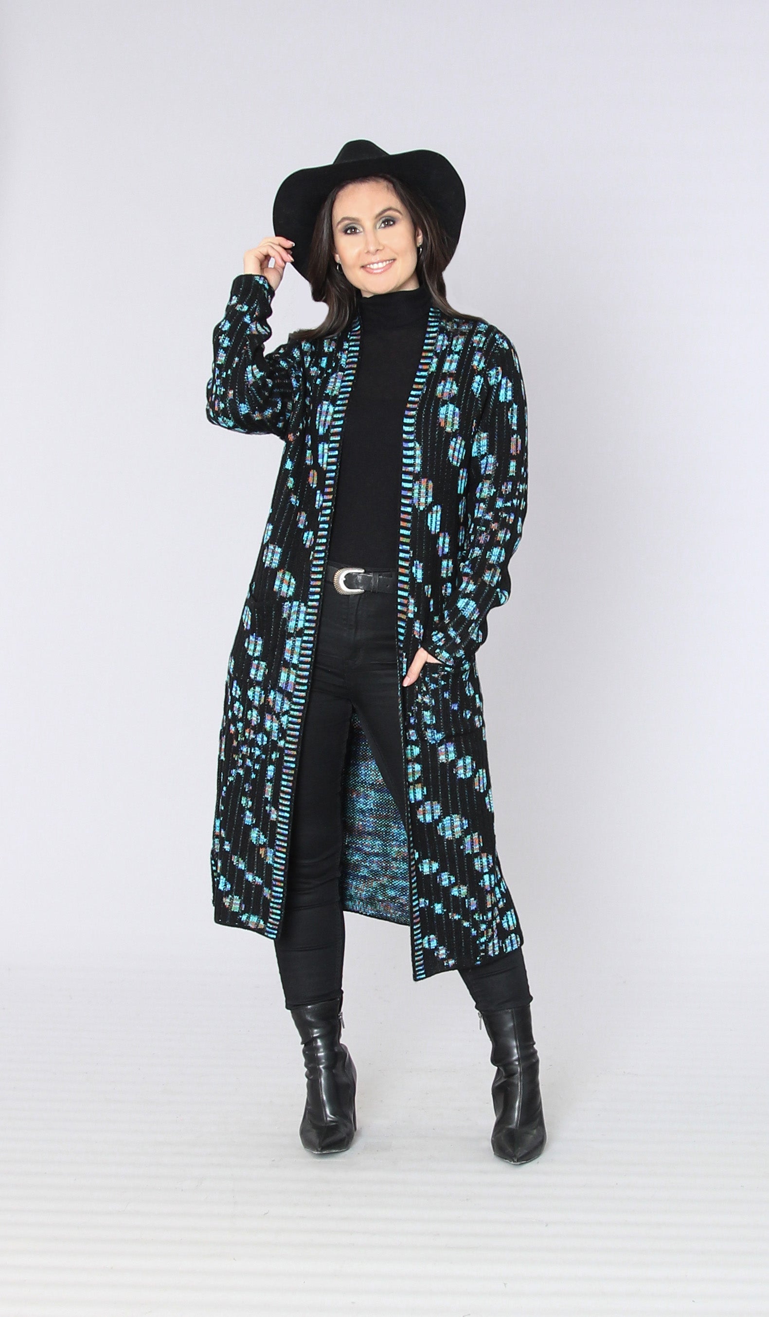 Teal Dots Cardigan 233741
