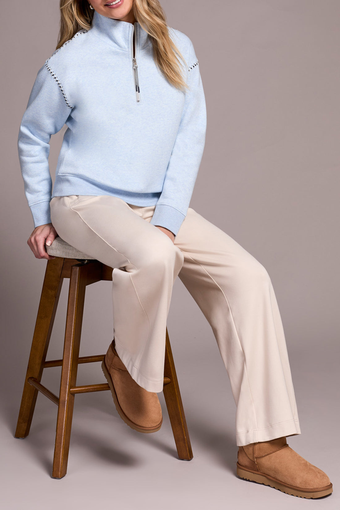Funnel Neck Top W Stitching 2339O/8327