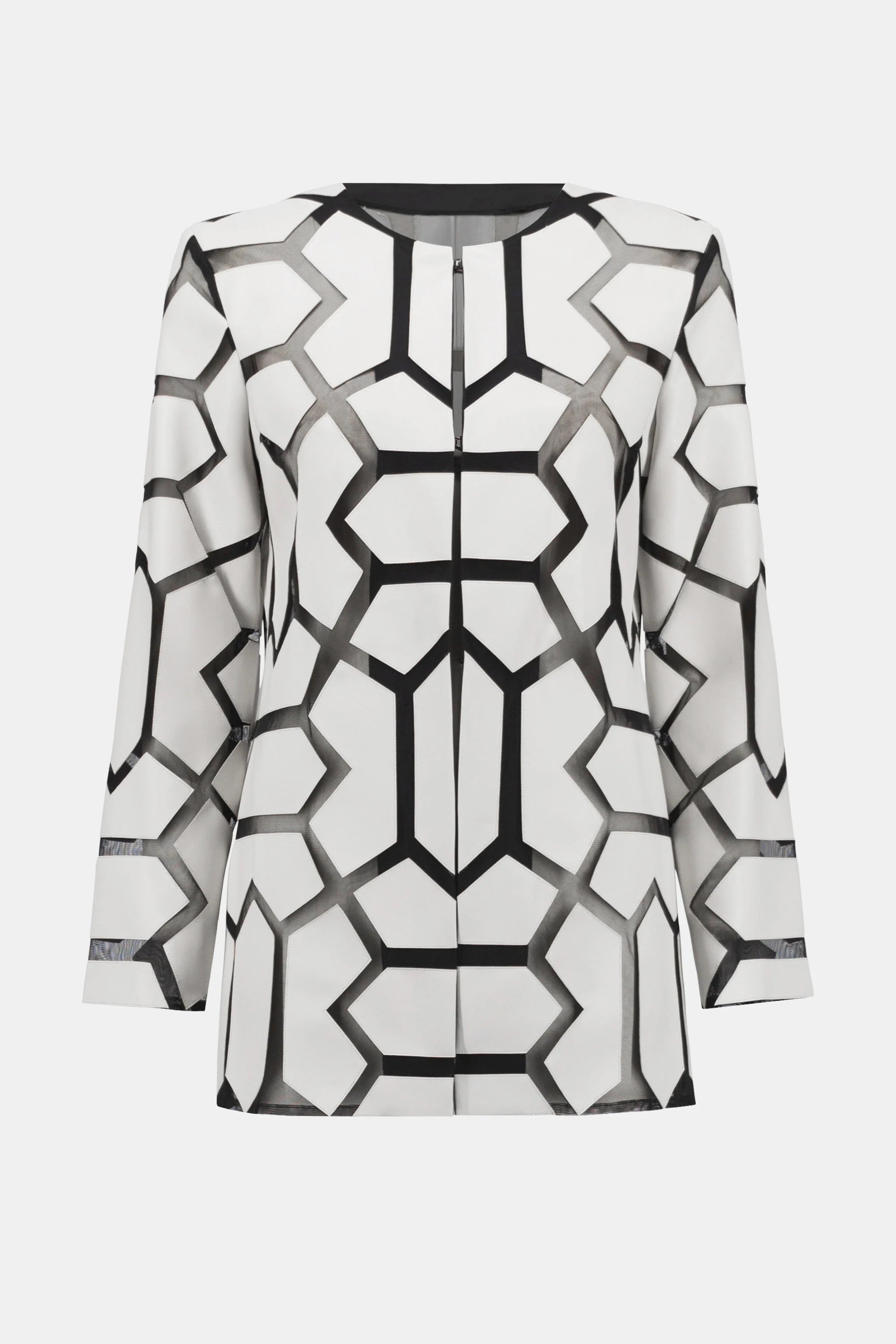 Laser-Cut Leatherette on Mesh Jacket 241905S25