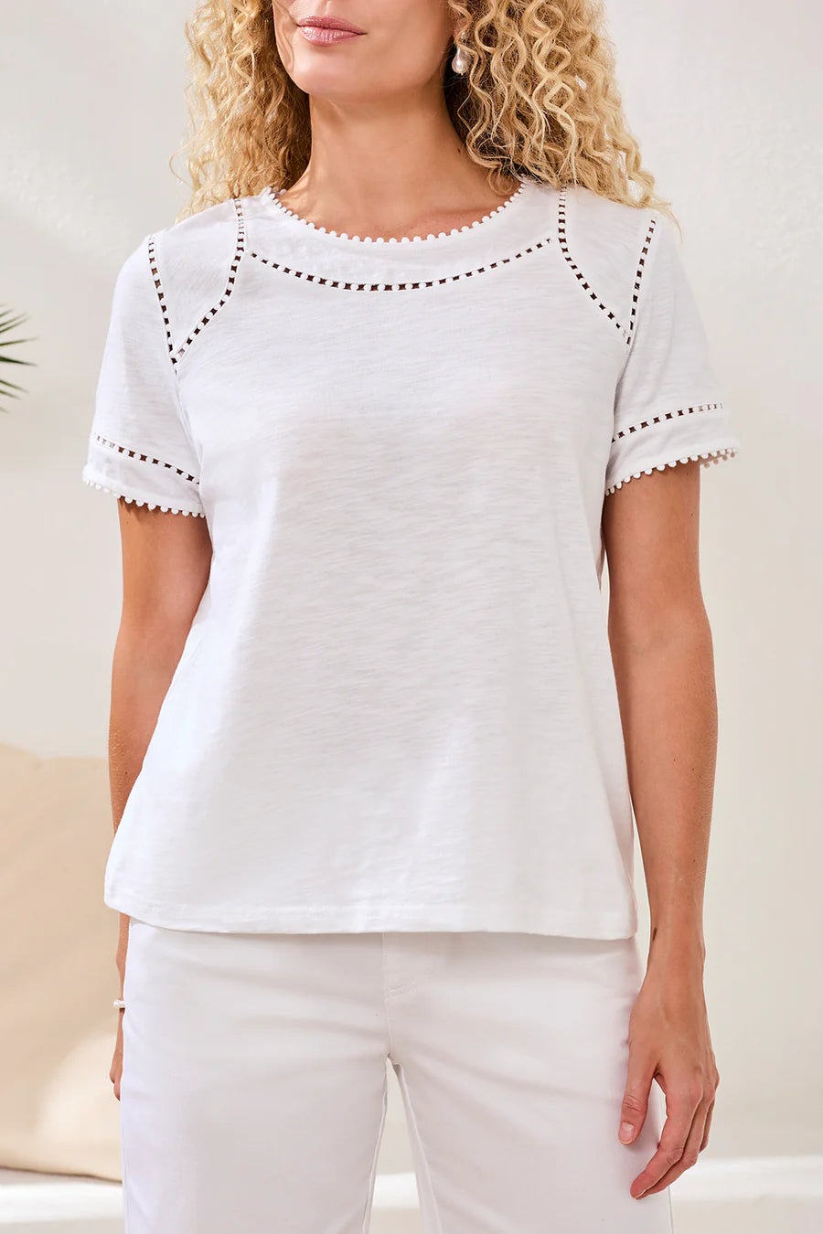 Top With Dotted Lace Detail 2460O/8168