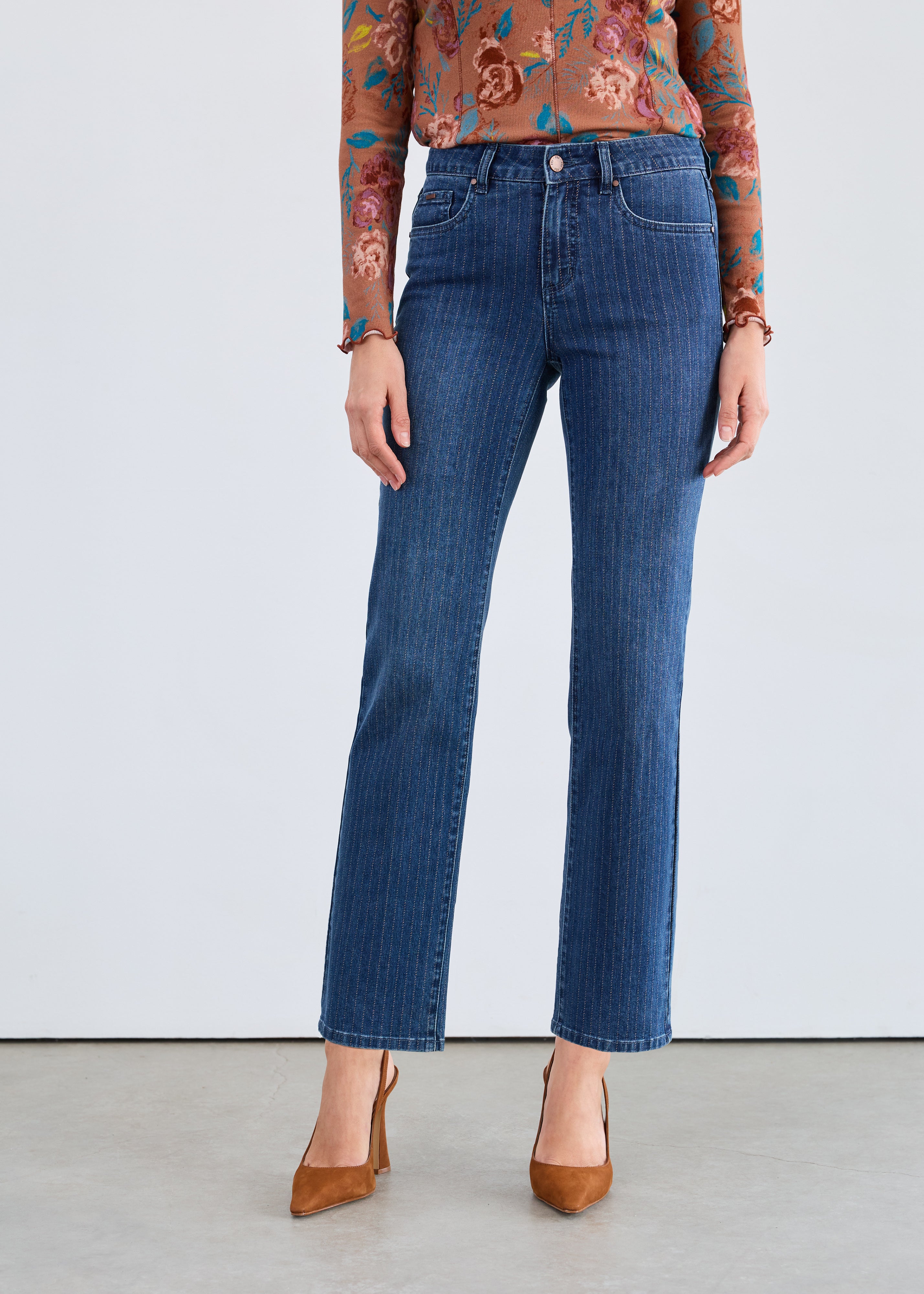 Olivia Pinstripe Straight Ankle 2507779