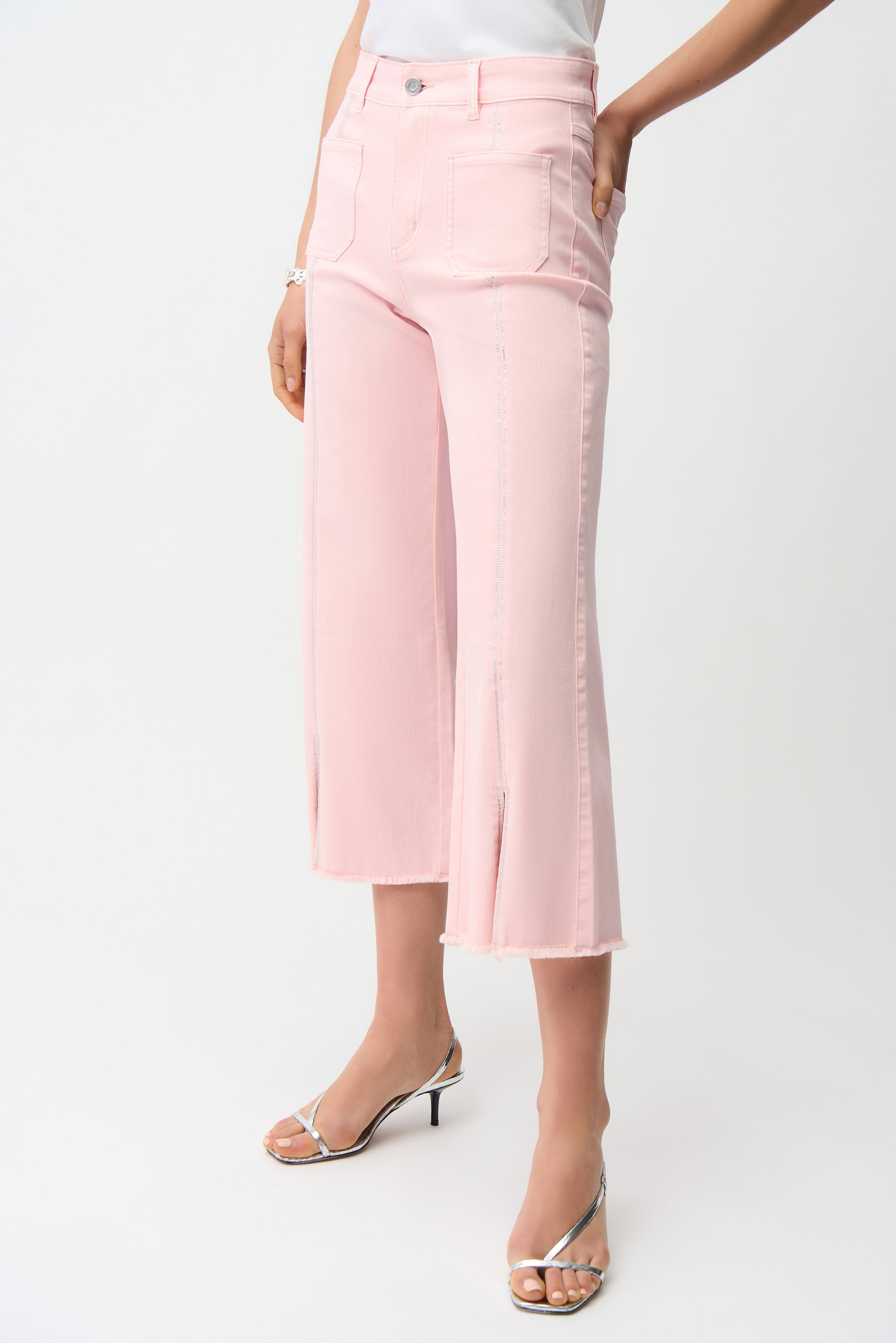 Culotte Jeans With Embellished Front Seam 251901 T
