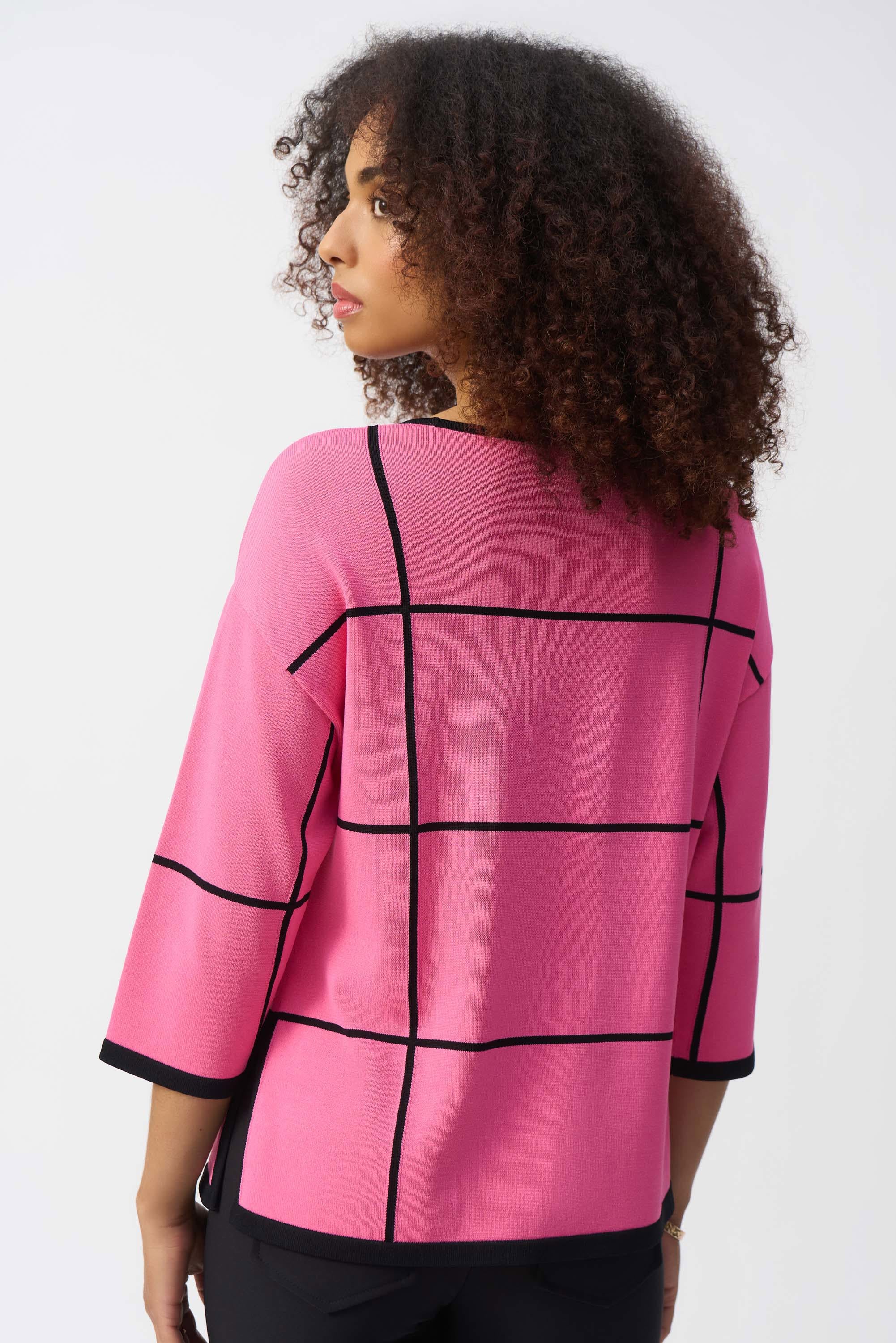 Plaid Sweater Knit Pullover 251918