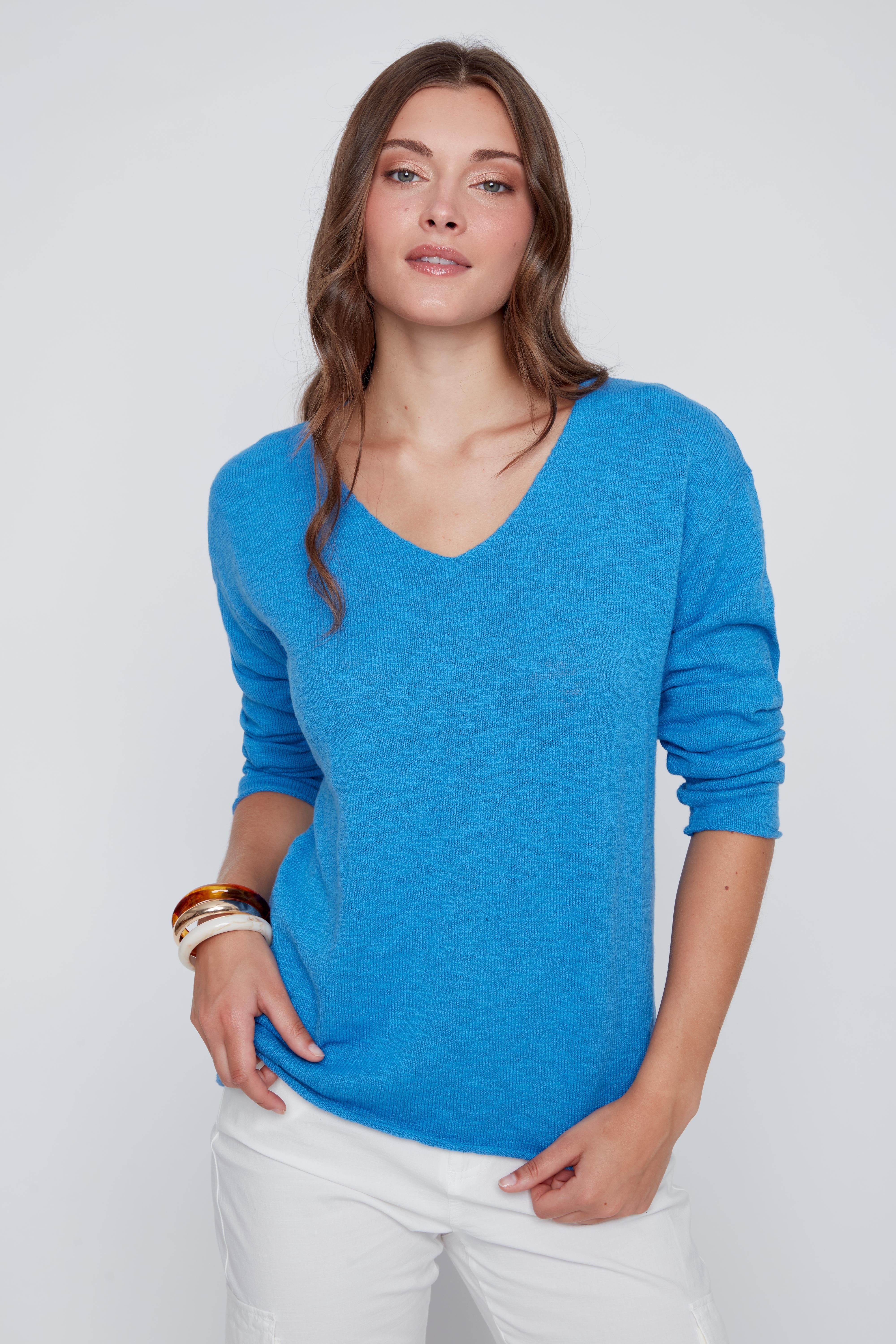 100% Cotton V-Neck Sweater 2619039