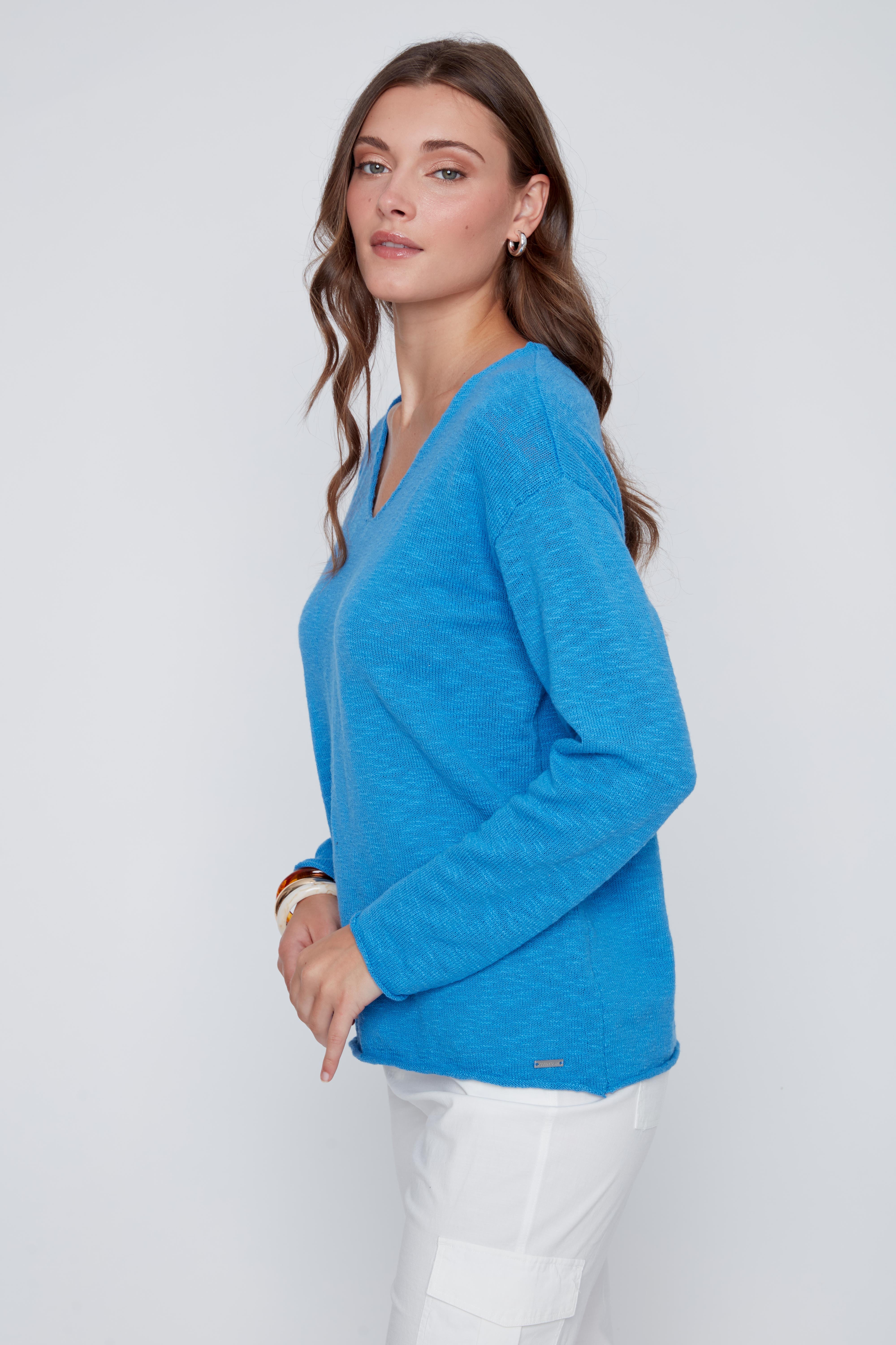 100% Cotton V-Neck Sweater 2619039