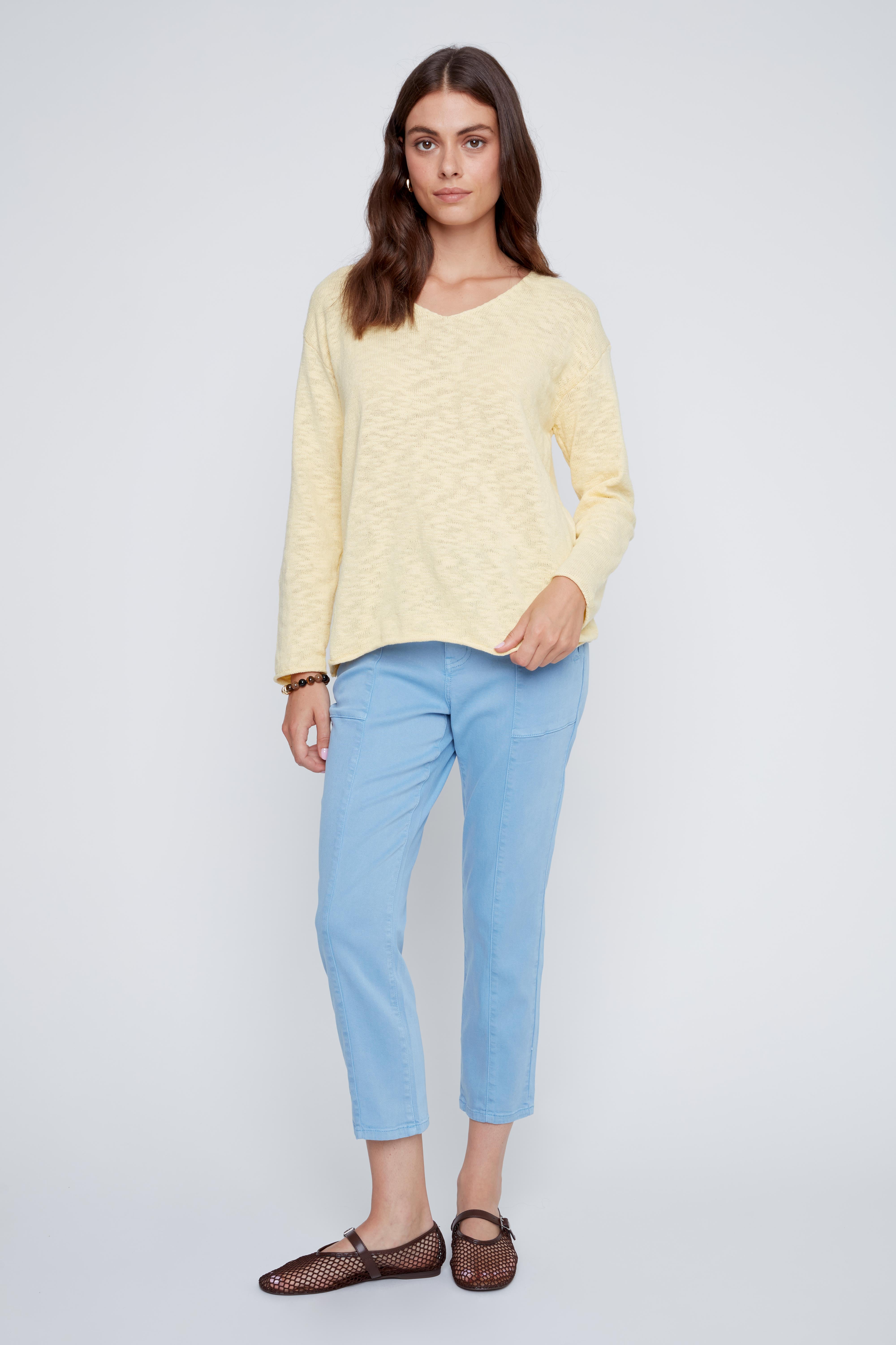100% Cotton V-Neck Sweater 2619039