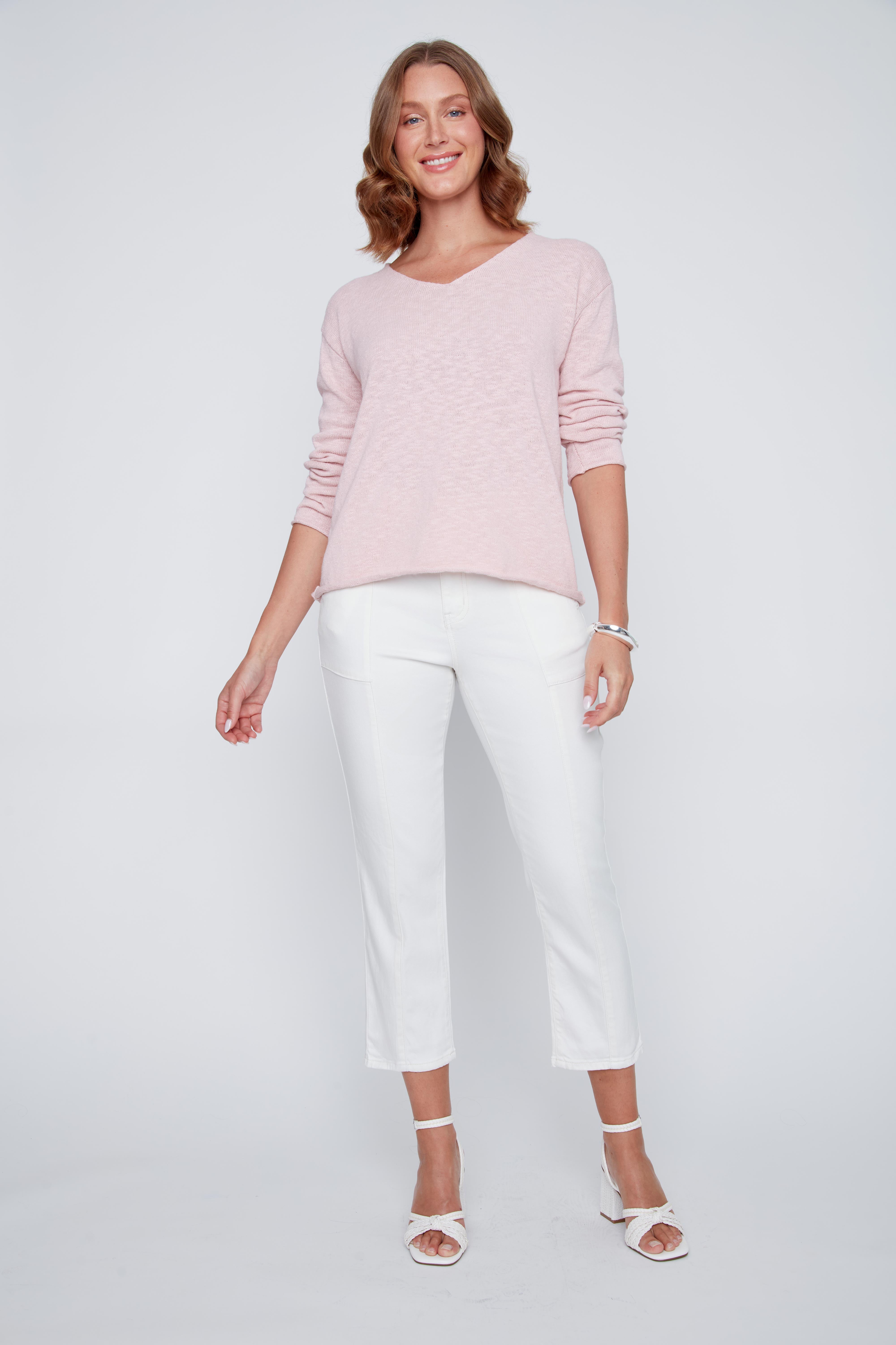 100% Cotton V-Neck Sweater 2619039