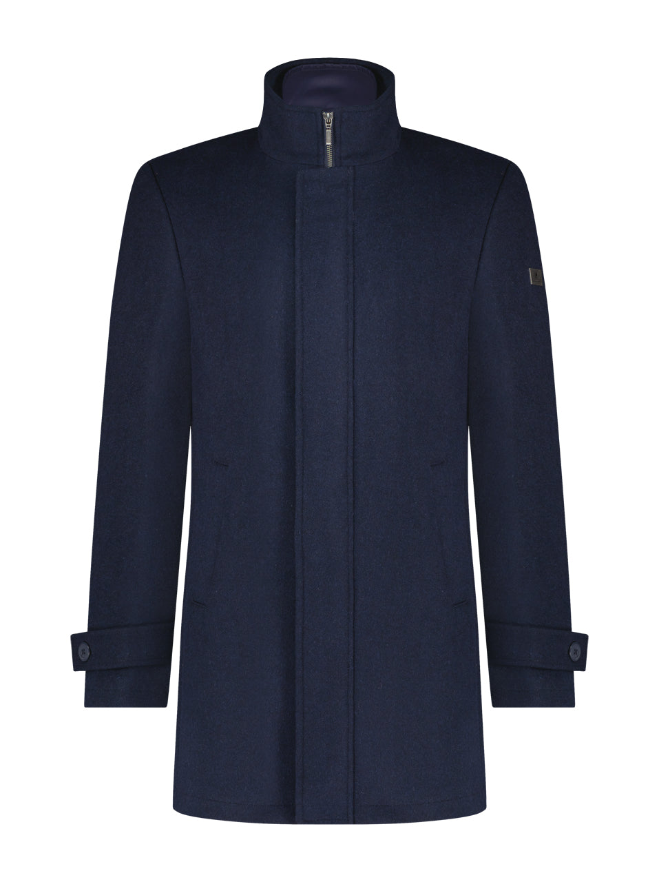 Navy Funnel Neck Coat 27-166