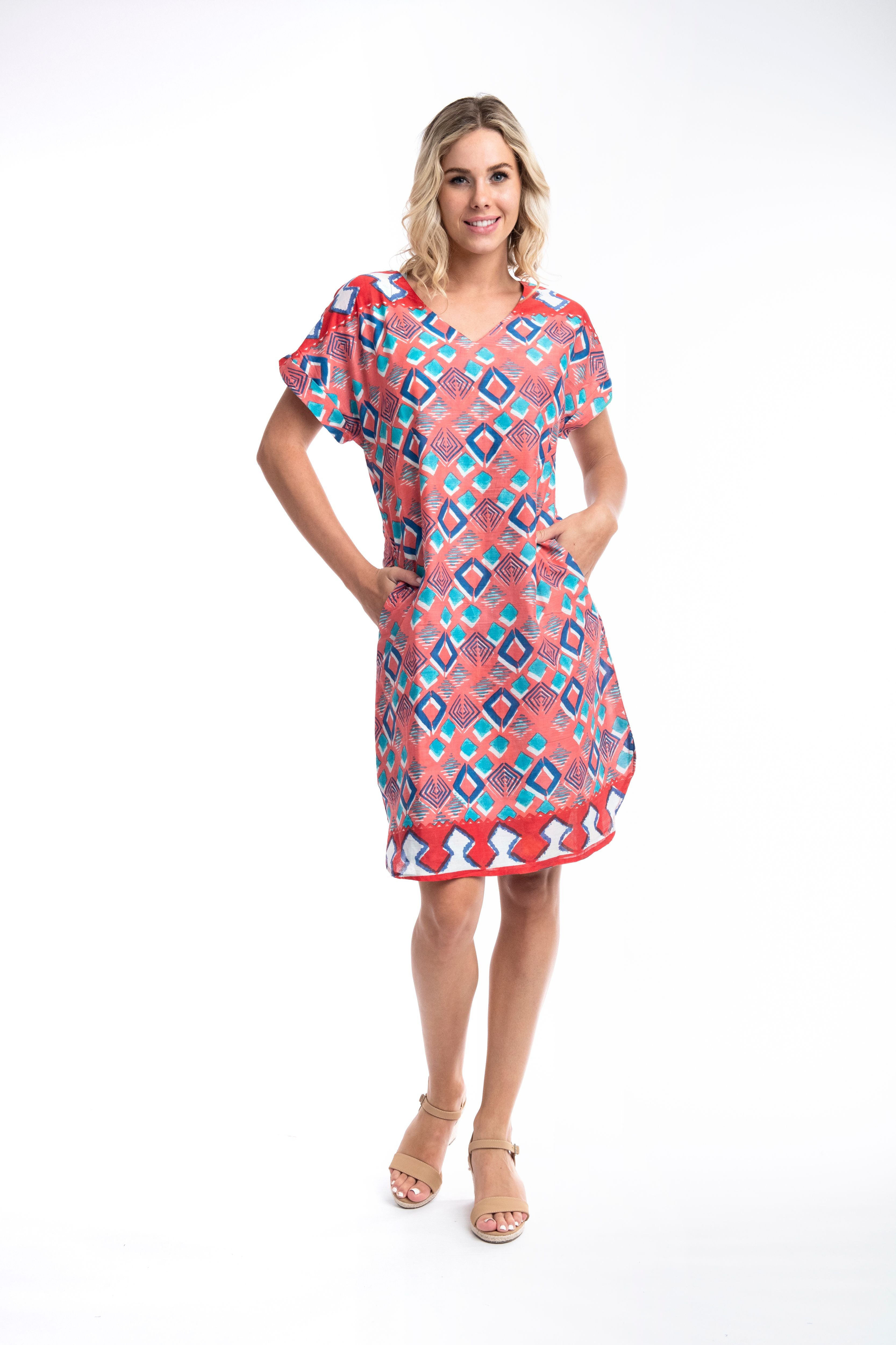 Zio Red Reversible Shift Dress 41018