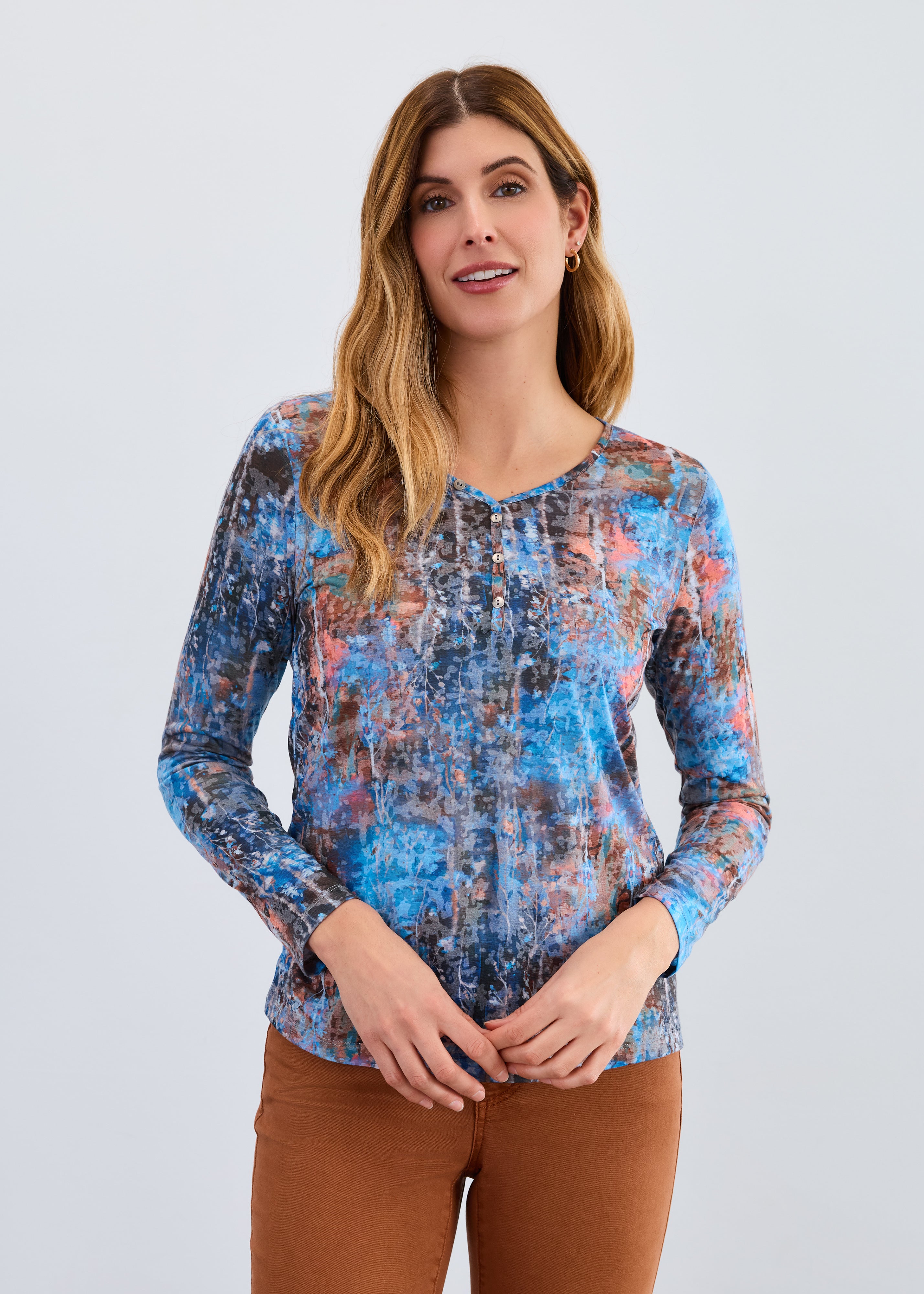 Long Sleeve V-Neck Top 3390844