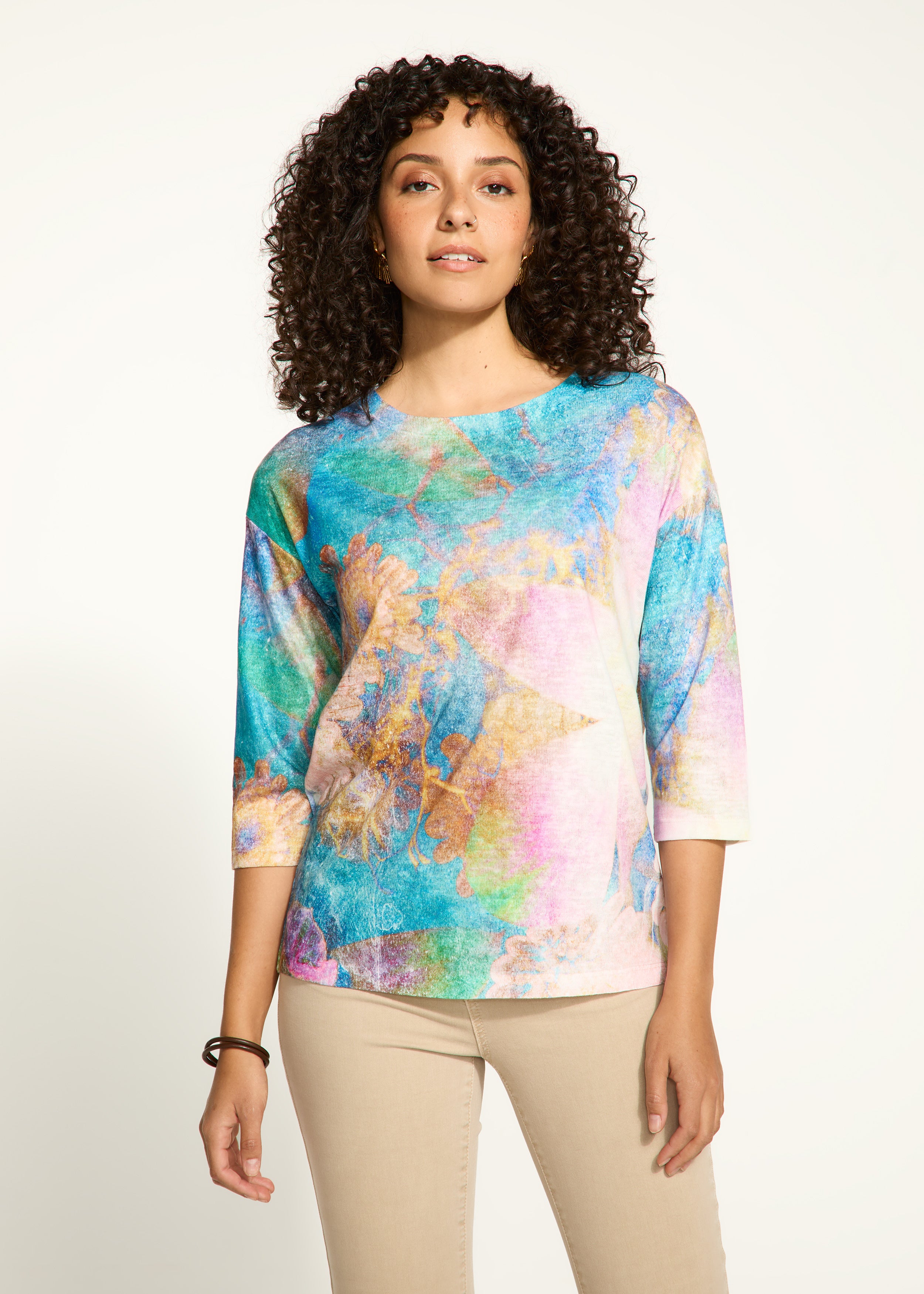 Drop Shoulder Boat Neck Top 3439451