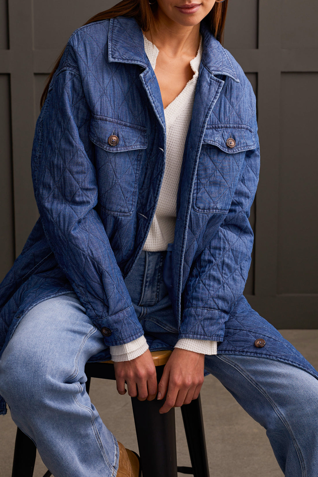 Button Fronto Quilted Jacket 5578O/5110