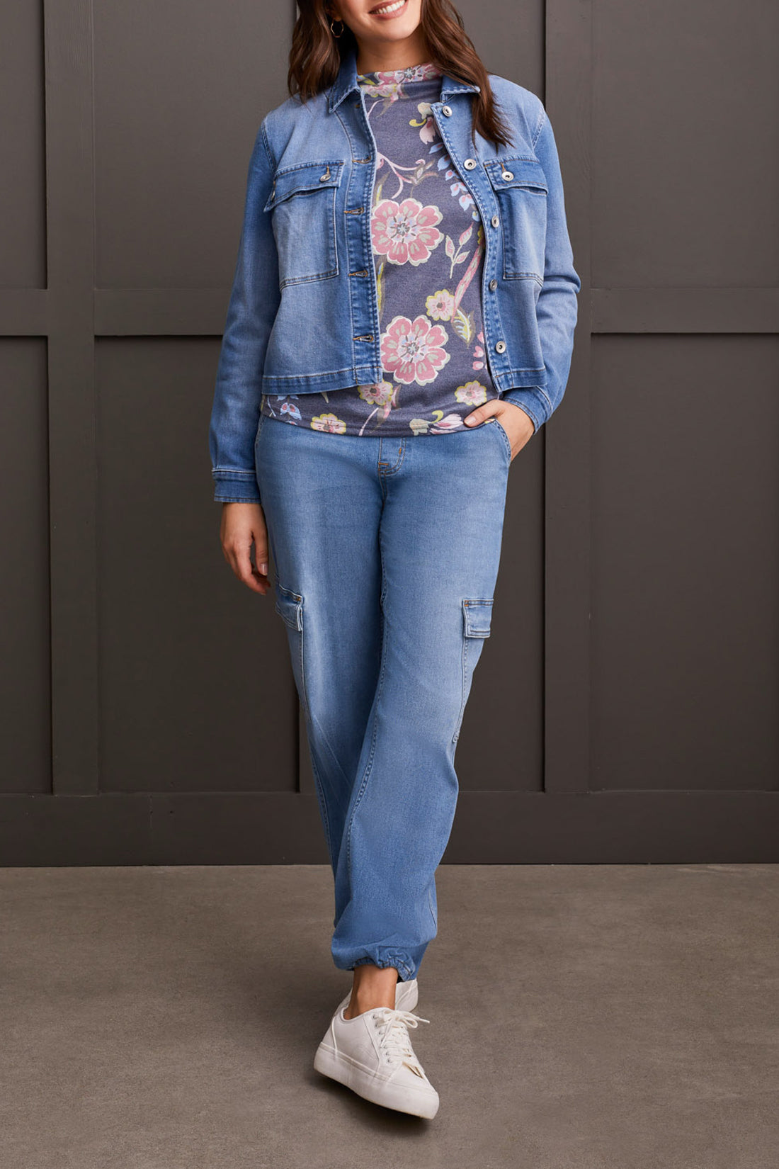 Drop Shoulder Funnel Neck Top 5672O/4214