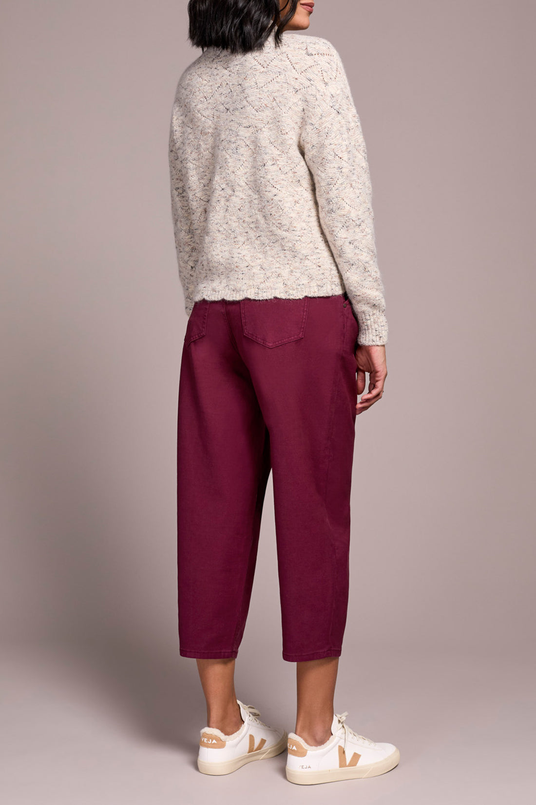 Mock Neck Puff Sleeve High Low Sweater  5943O/5035