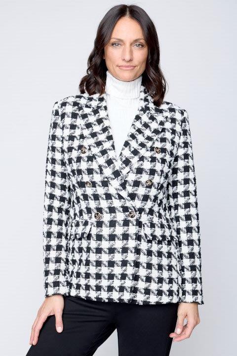 Black & White Woven Blazer 6515