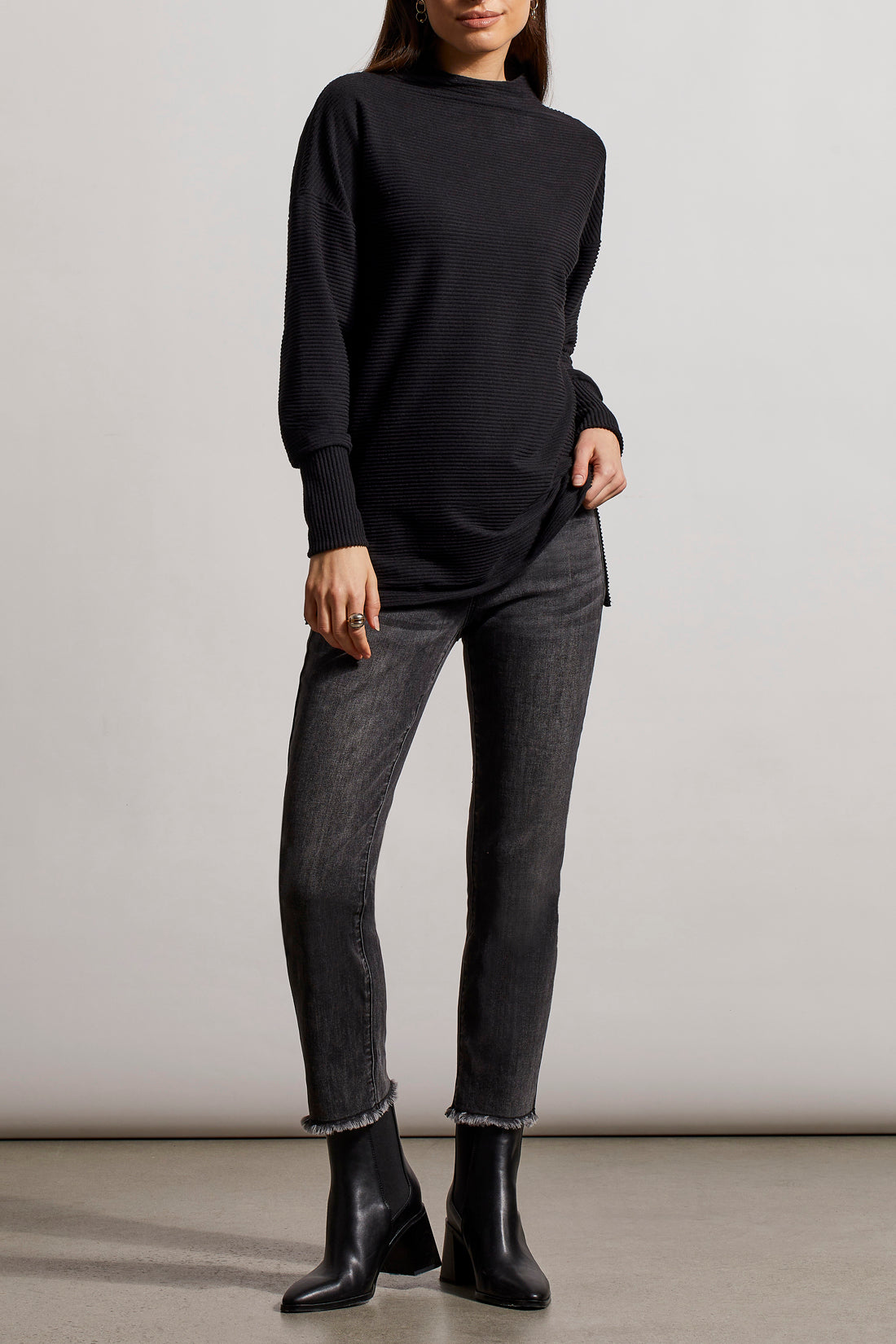 Funnel Neck Tunic With Side Slits 7913O-4860