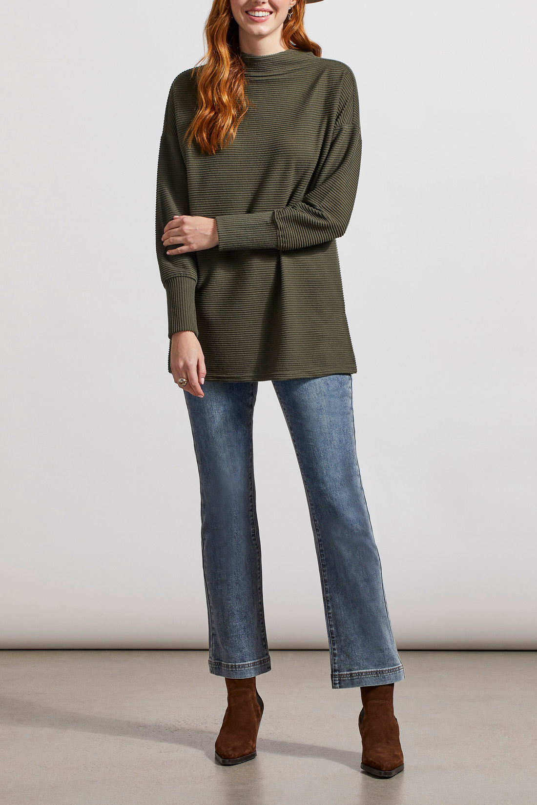 Funnel Neck Tunic With Side Slits 7913O-4860