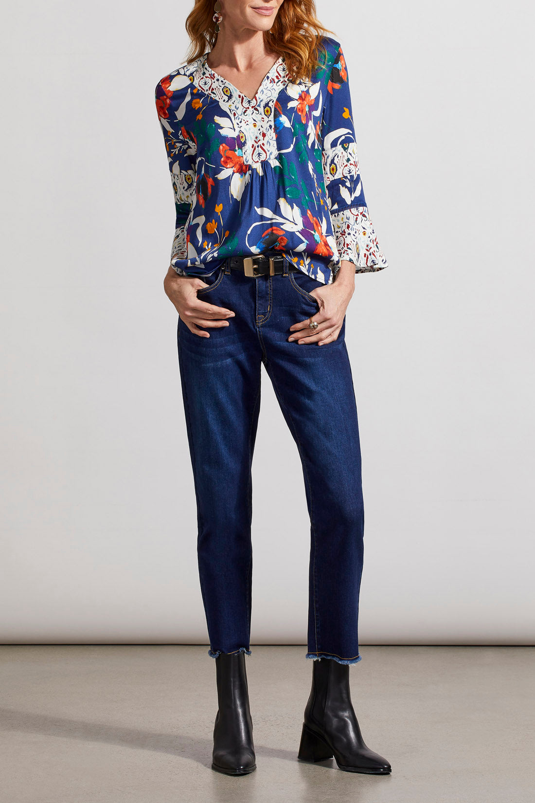 3/4 Sleeve Printed Blouse 7914O-1434