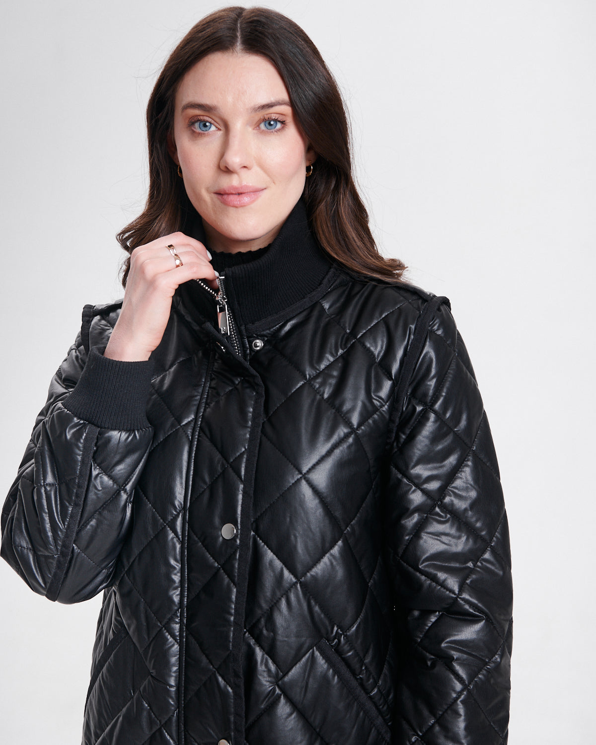 Vegan Leather Quilted Jacket/Vest 8005-601