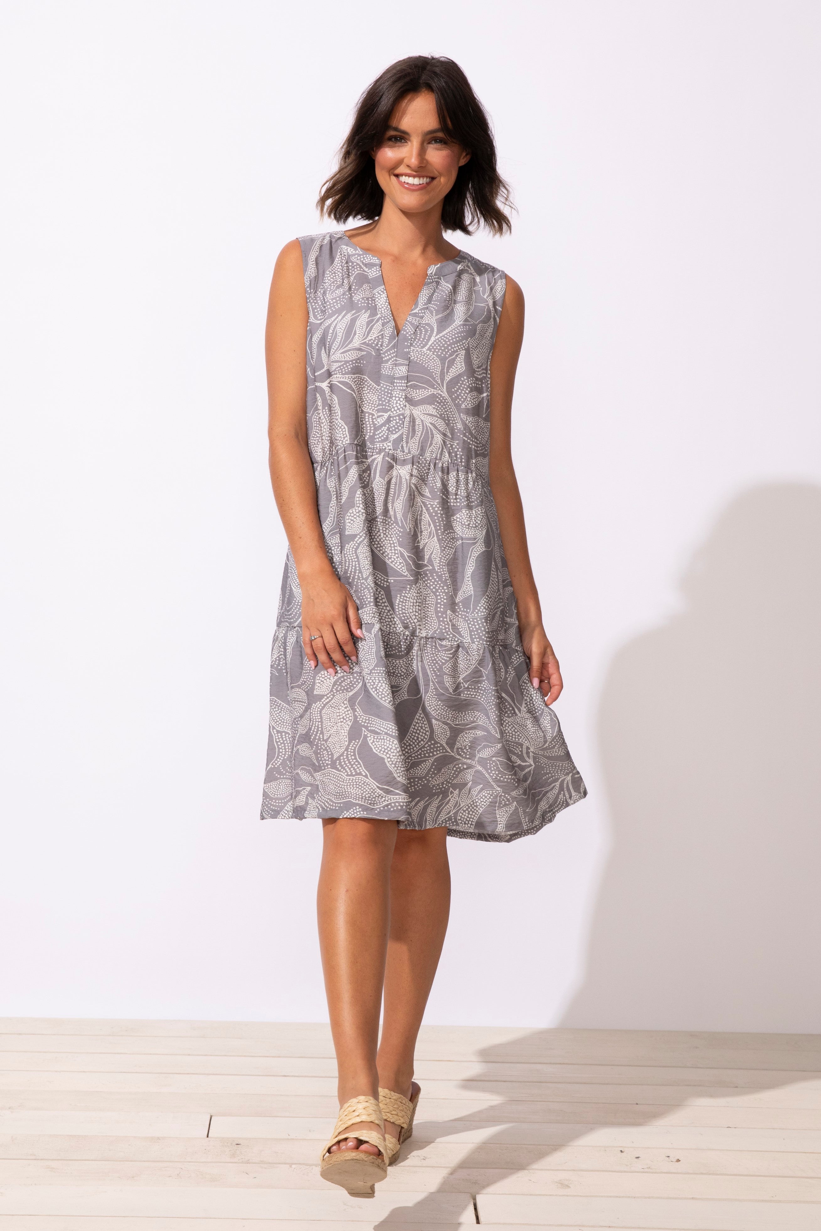 Paradise Dress Dotted Leaves E85615