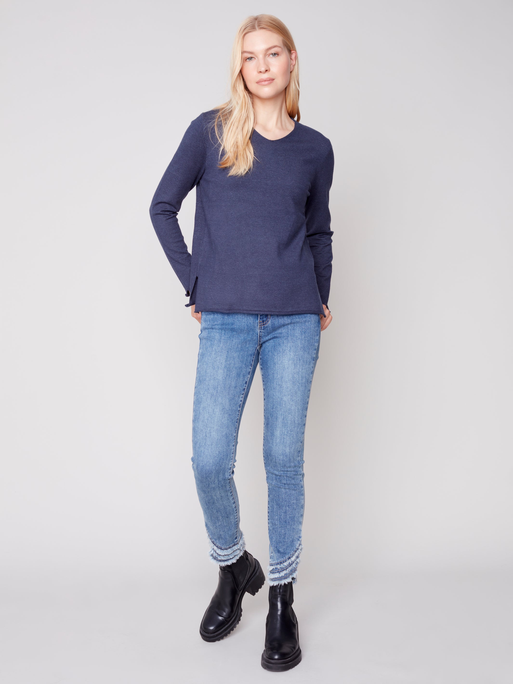 Basic V Neck Sweater C2279Y 464A