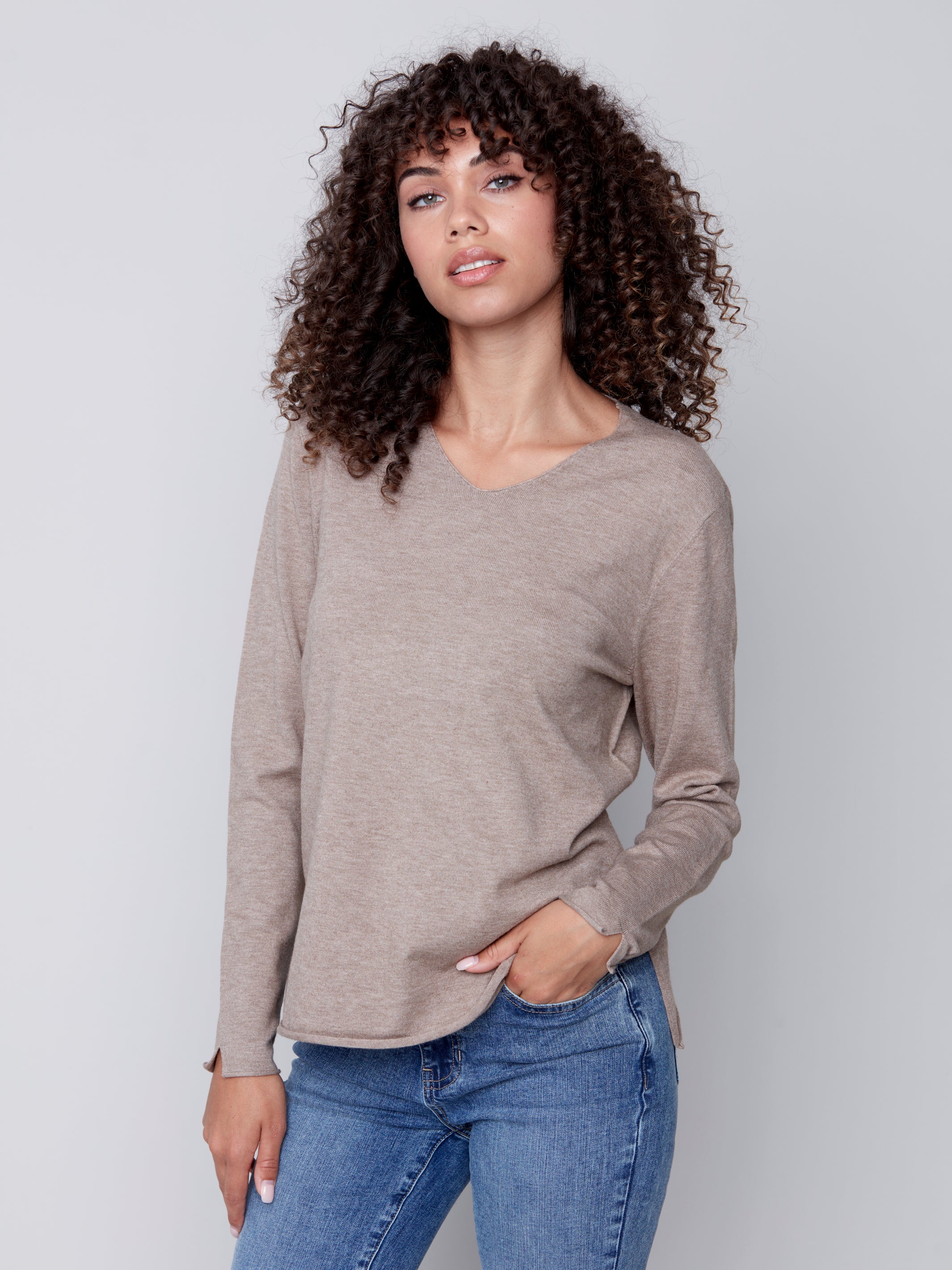 Basic V Neck Sweater C2279Y 464A