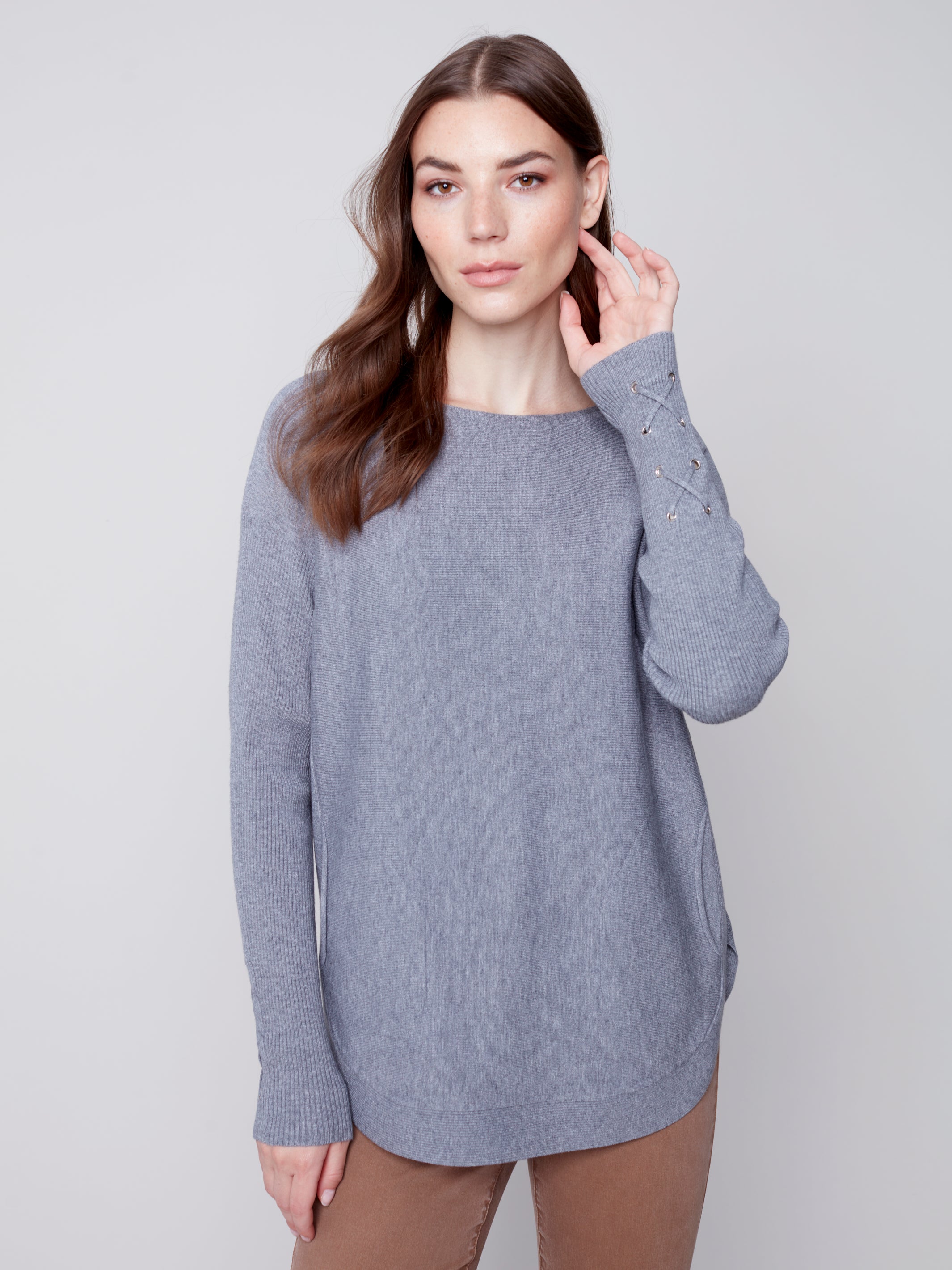 Sweater With Criss Cross Sleeve Detail C2380RR/464A 008