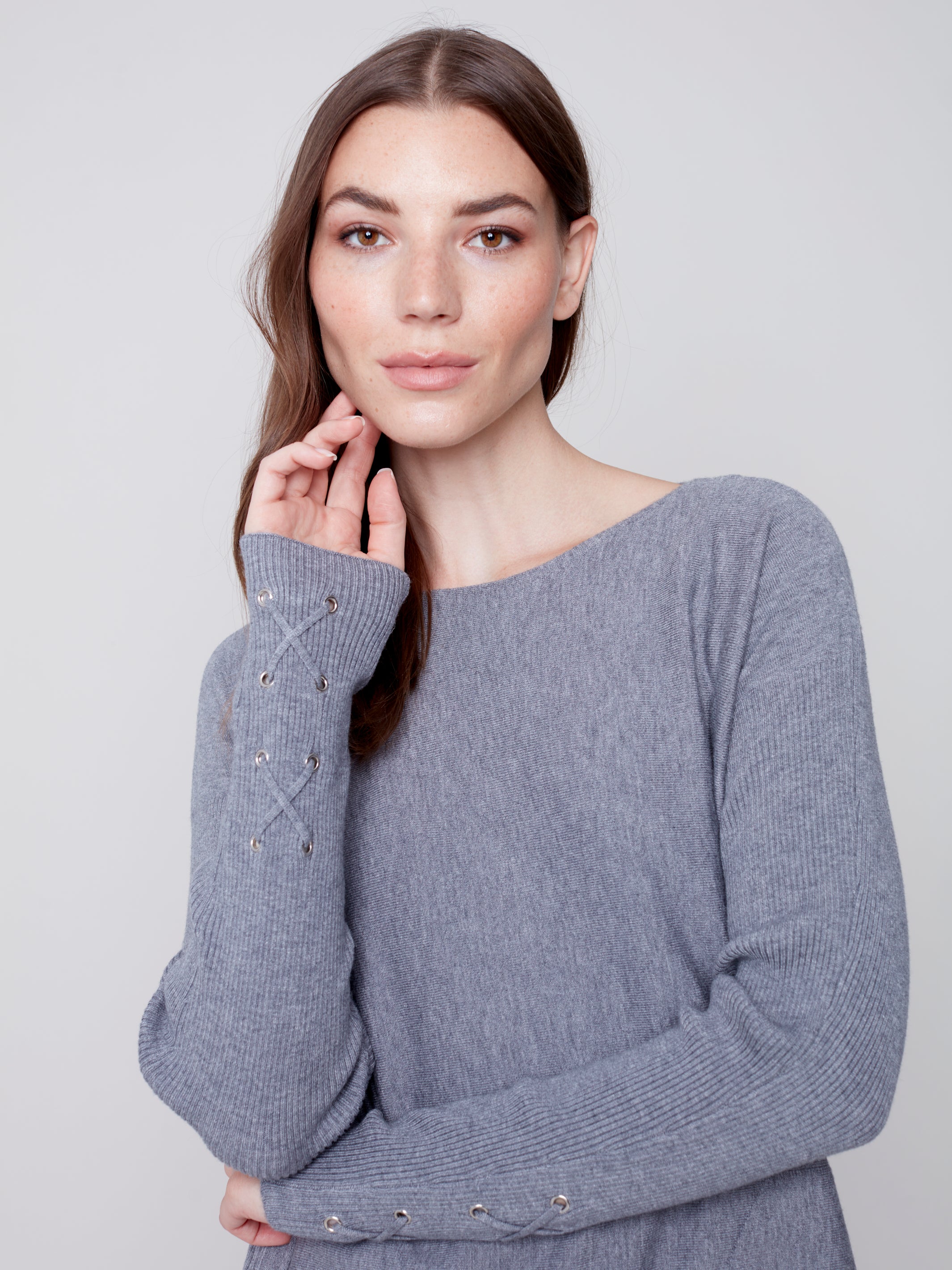 Sweater With Criss Cross Sleeve Detail C2380RR/464A 008