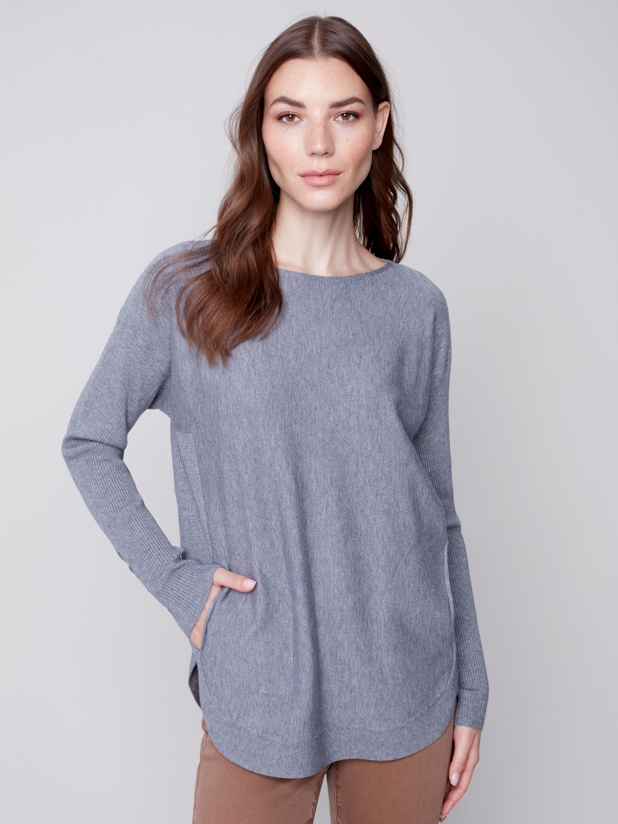 Sweater With Criss Cross Sleeve Detail C2380RR/464A 008