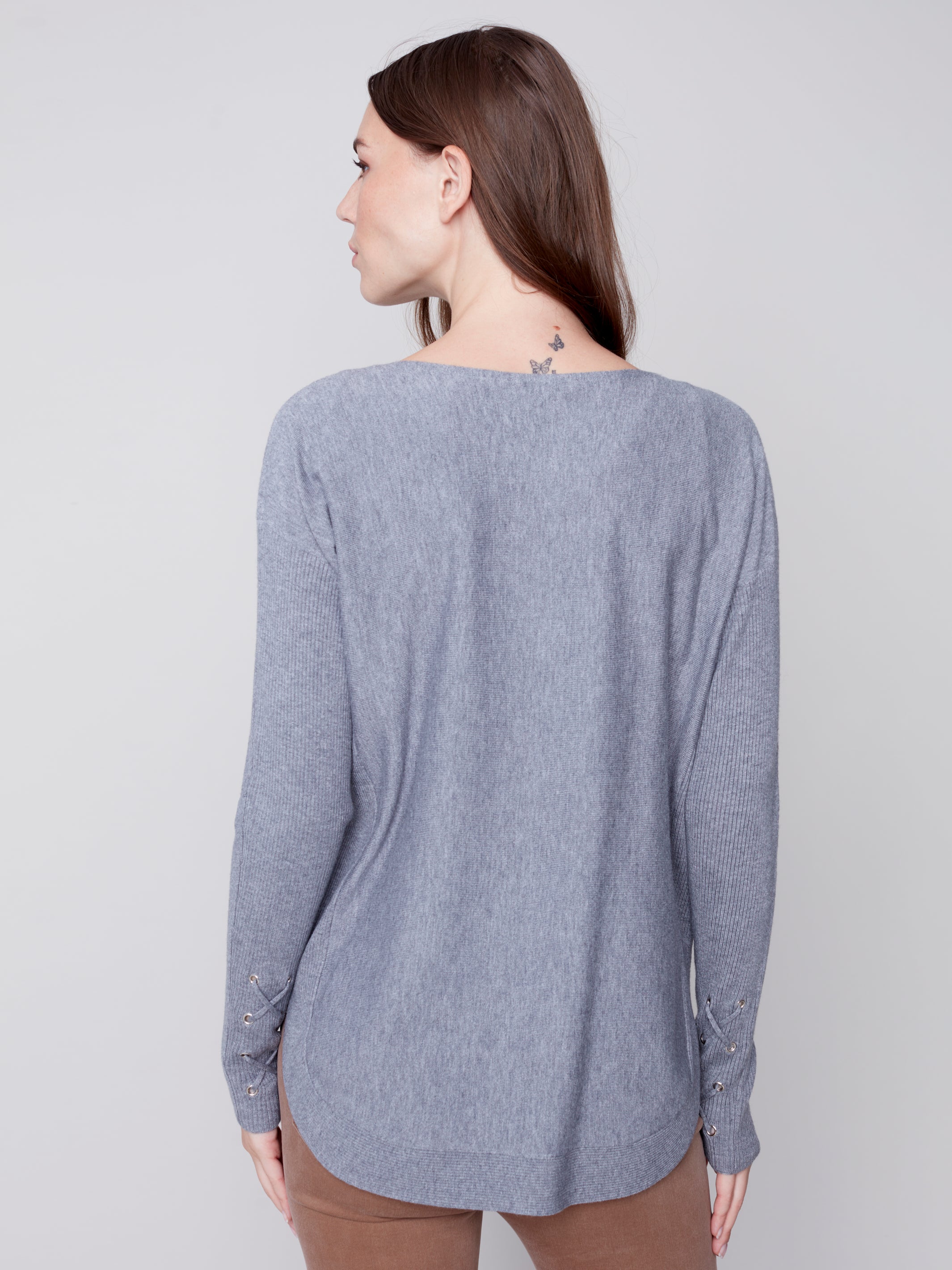 Sweater With Criss Cross Sleeve Detail C2380RR/464A 008