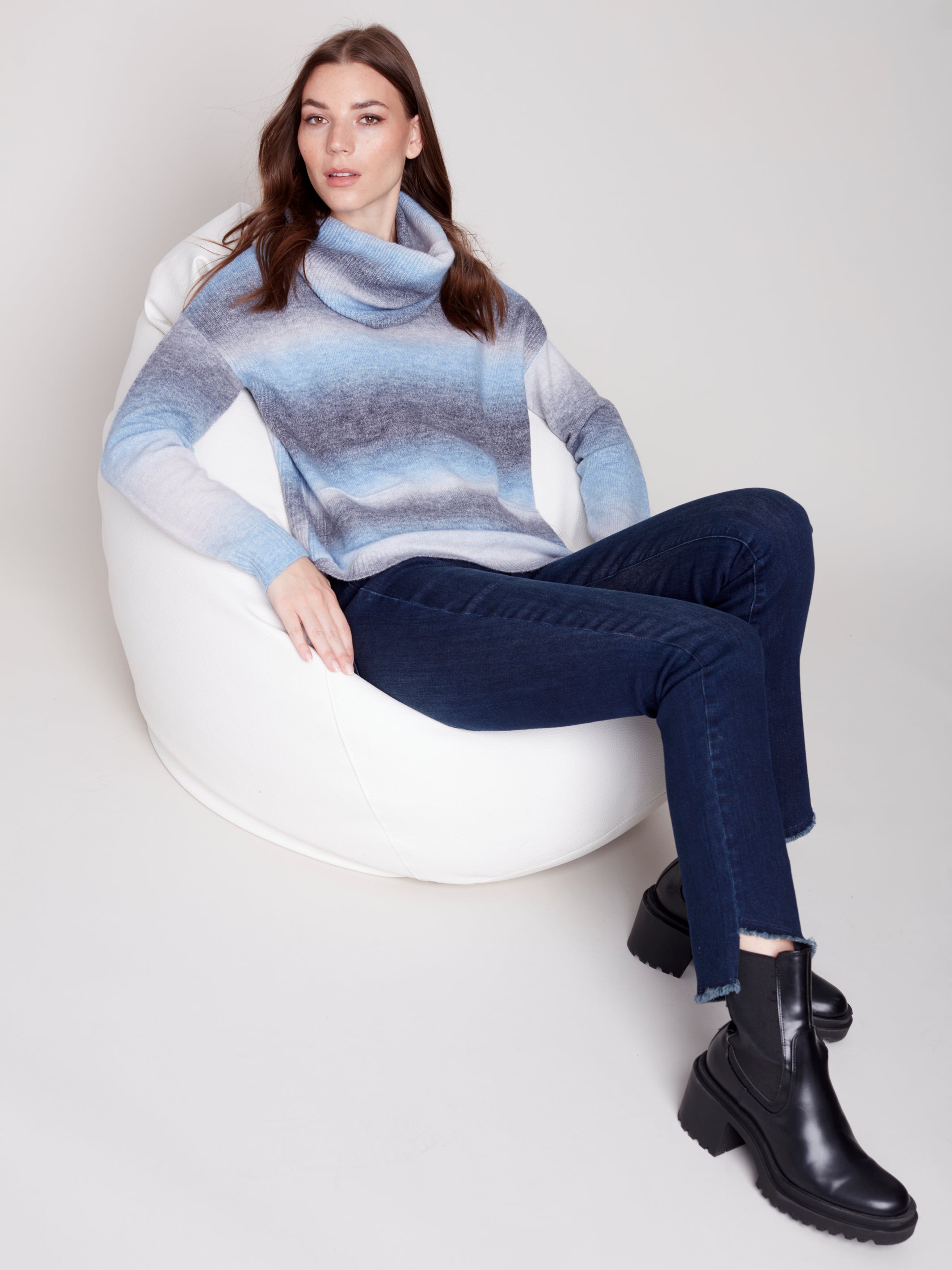 Sweater With Detachable Scarf C2420O/605B