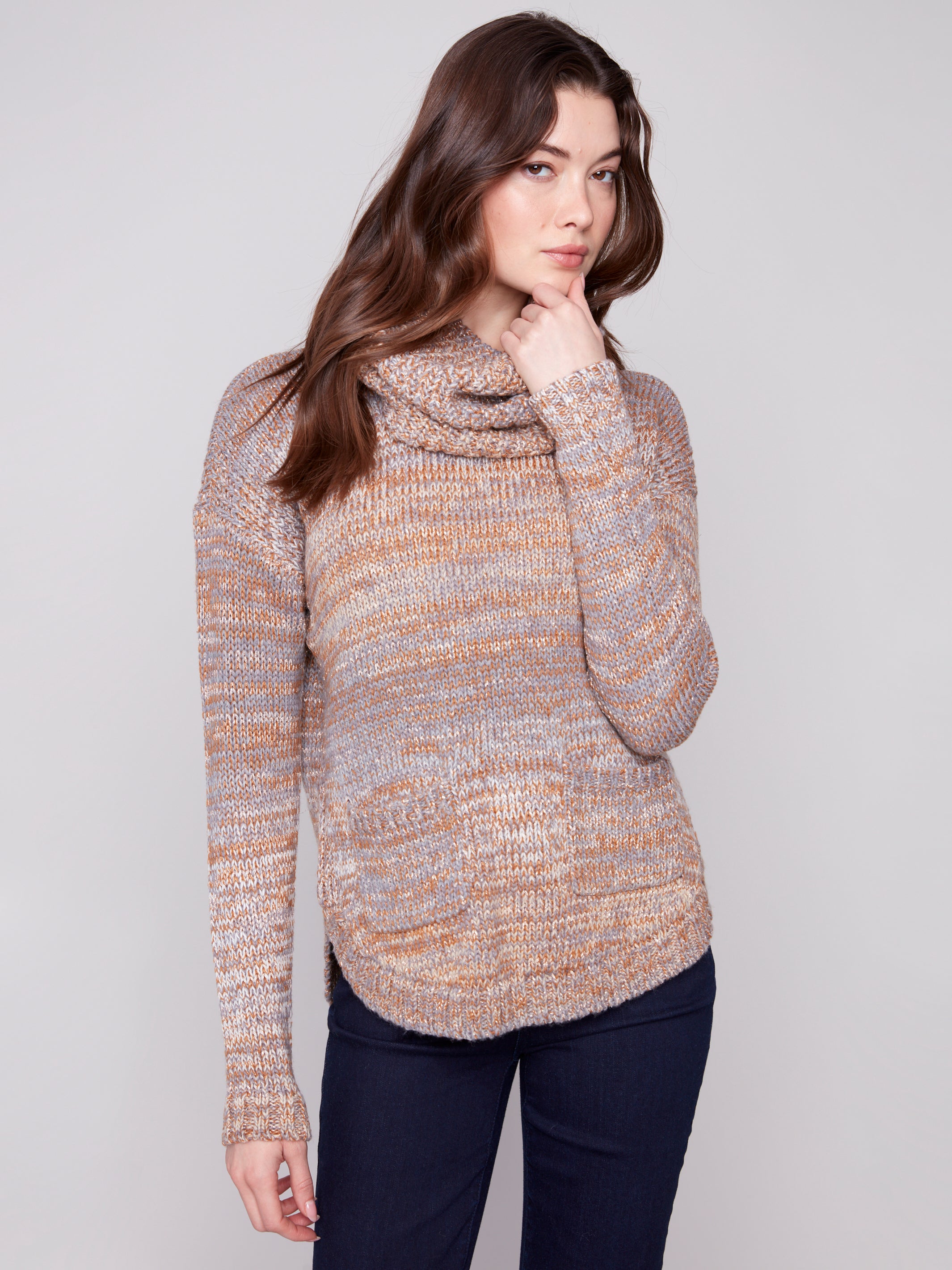 Sweater With Removable Scarf C2420Y/357C