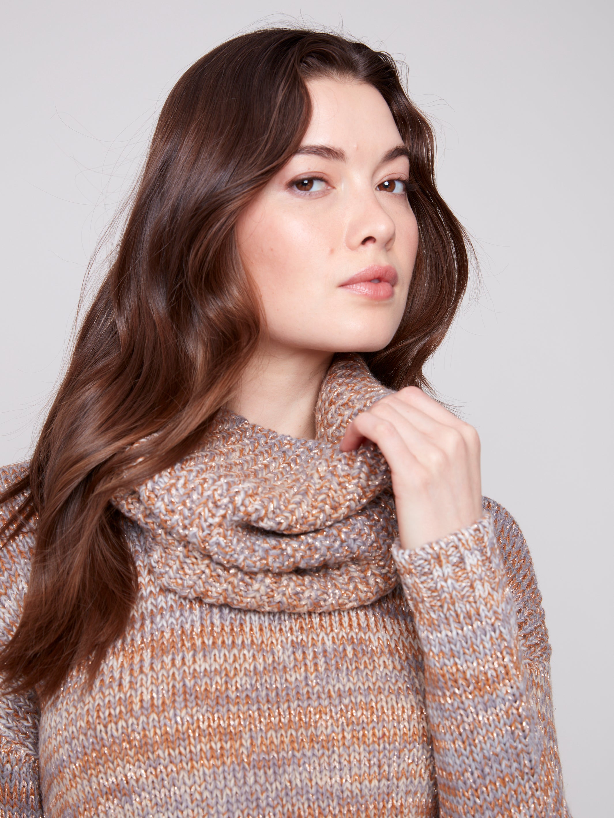 Sweater With Removable Scarf C2420Y/357C