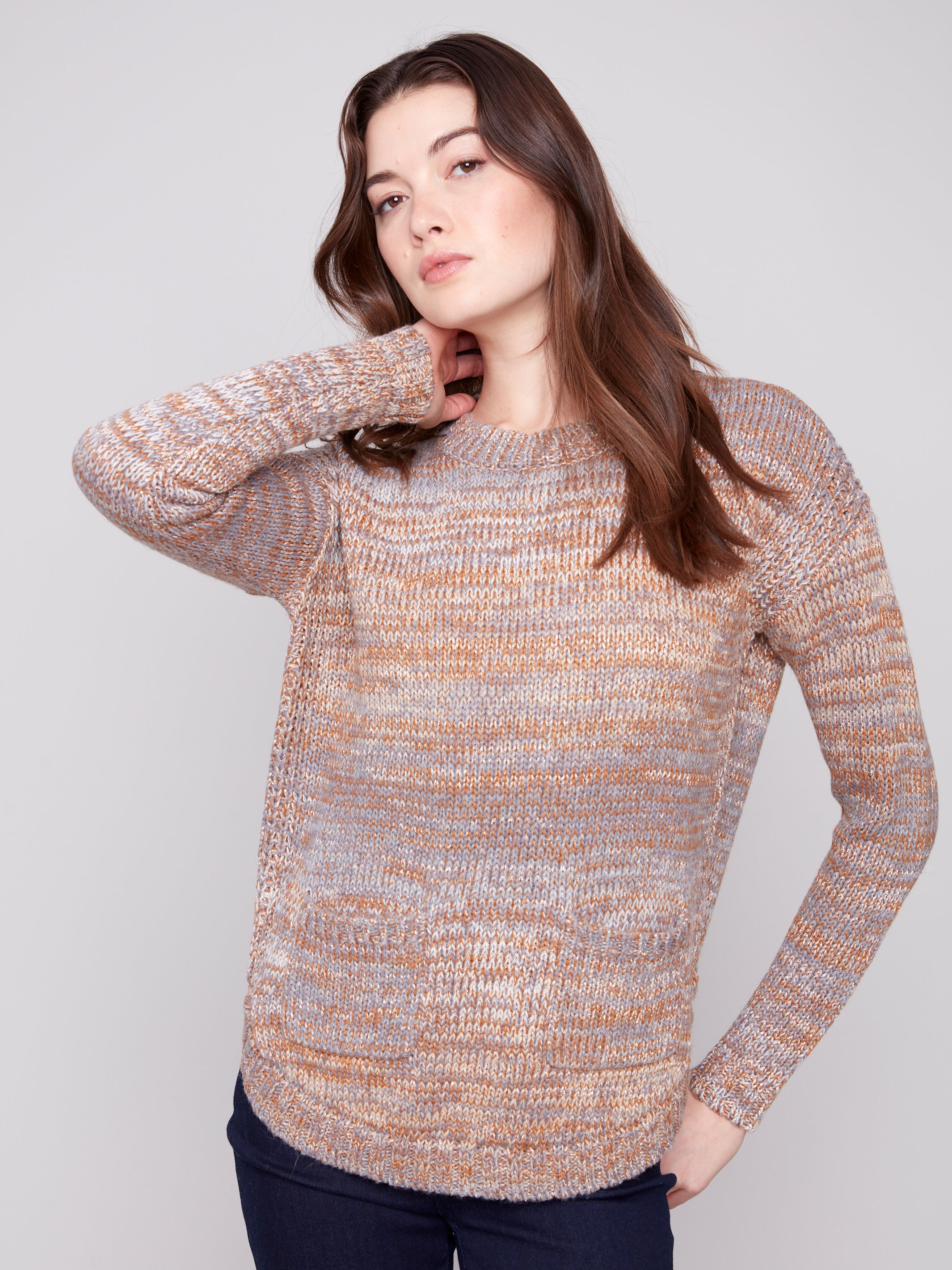 Sweater With Removable Scarf C2420Y/357C