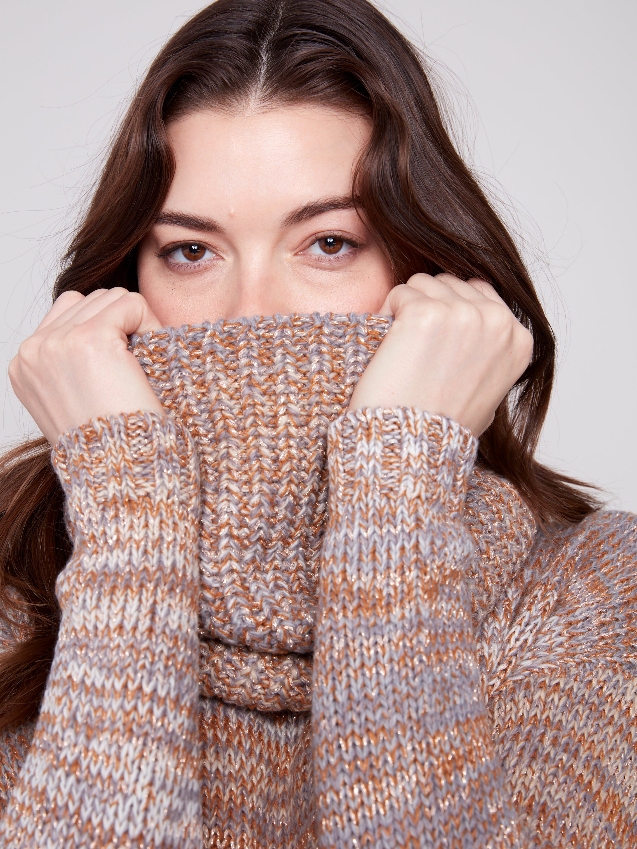 Sweater With Removable Scarf C2420Y/357C