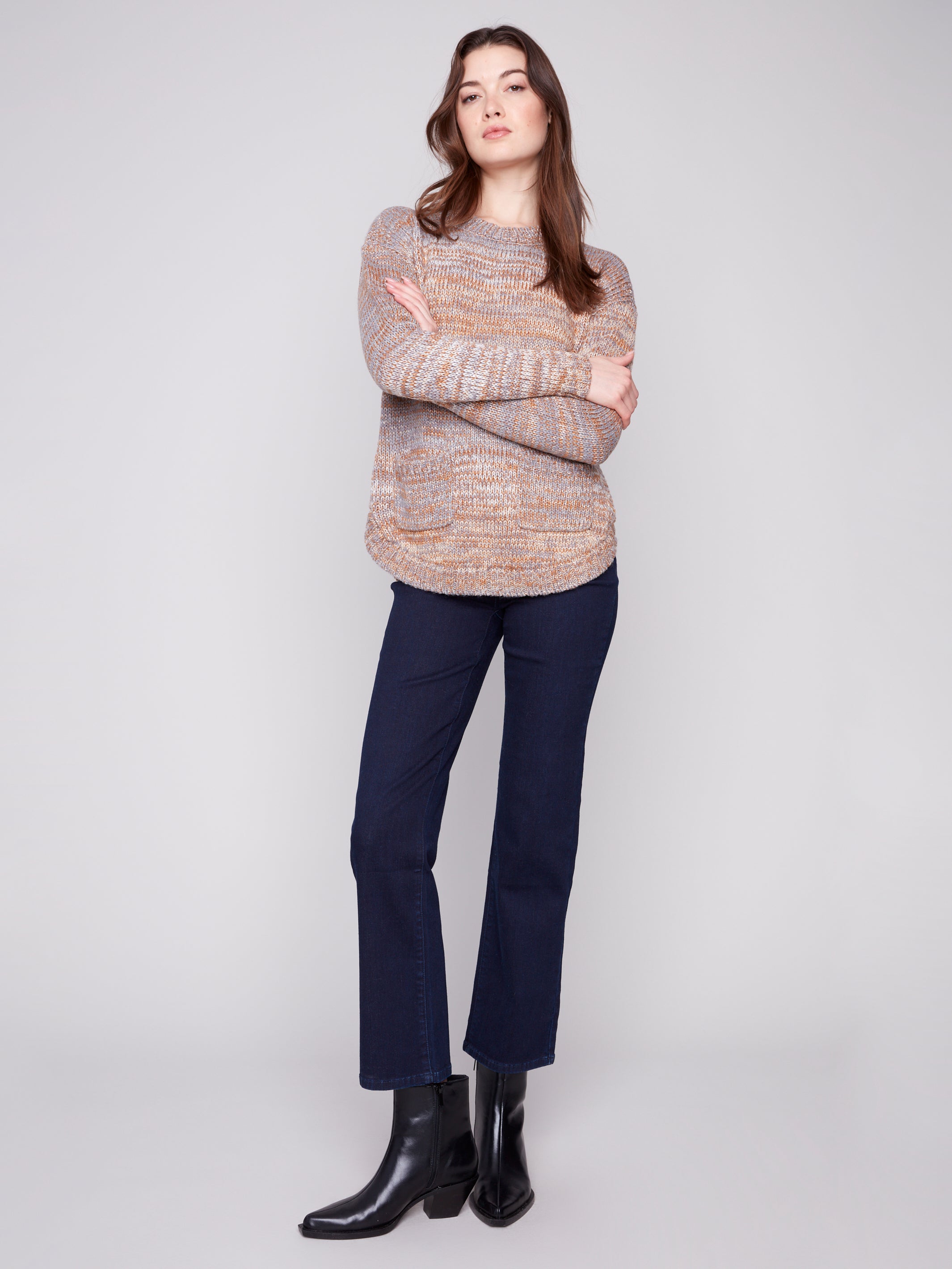 Sweater With Removable Scarf C2420Y/357C