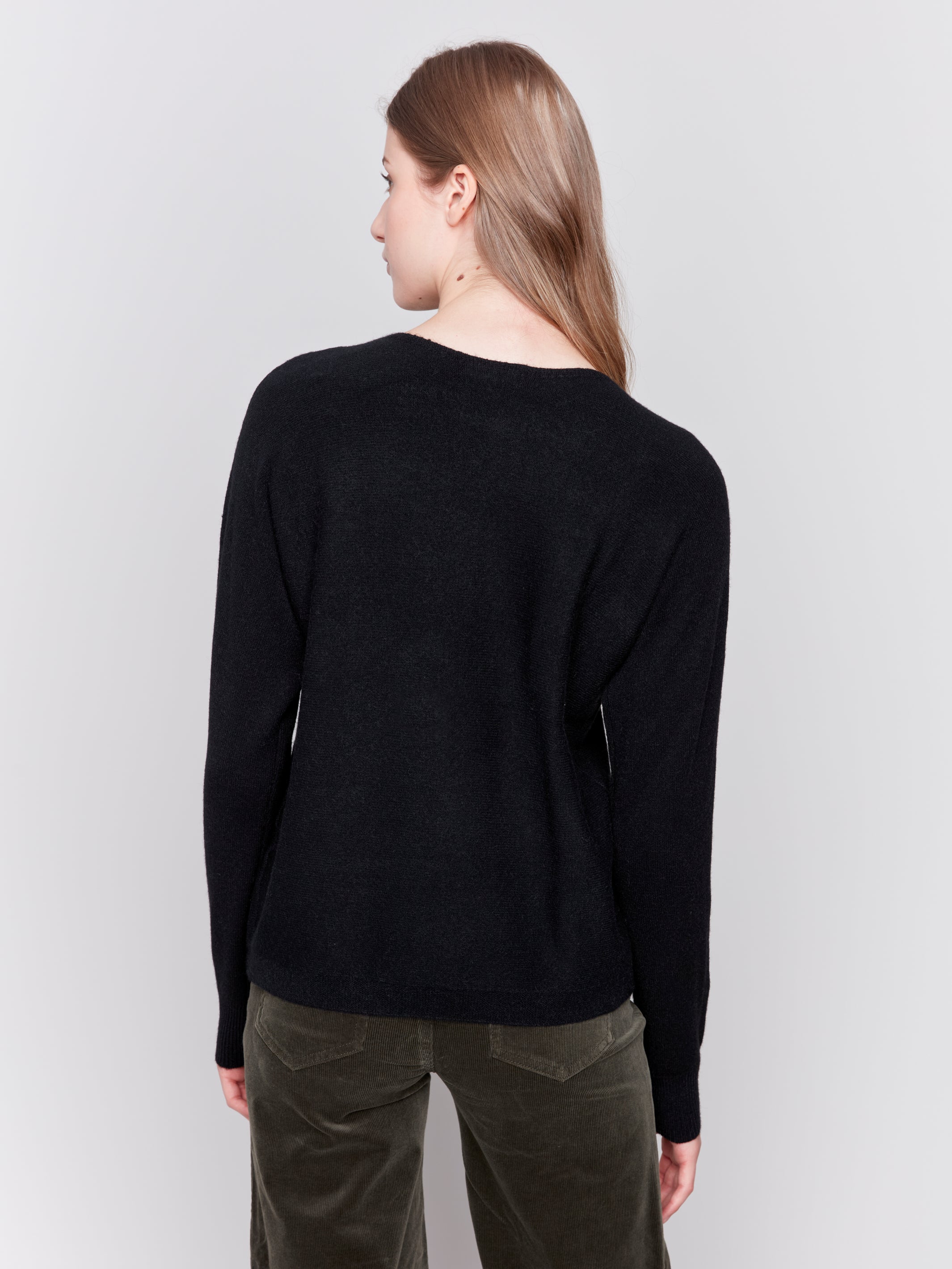 Crew Neck Drop Shoulder W Button Detail C2684-464A