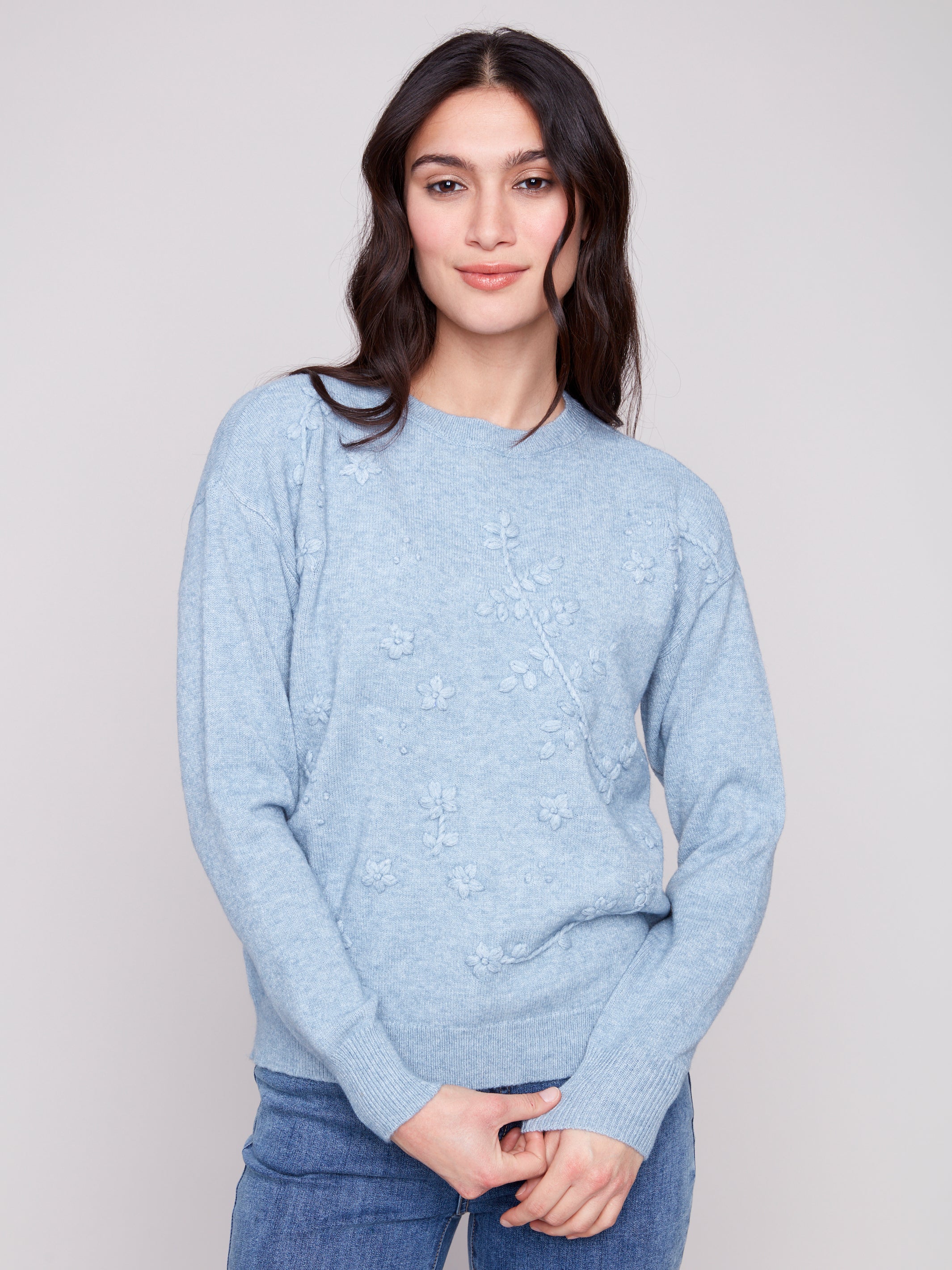 Crew Neck Embroidered Sweater C2821/736A