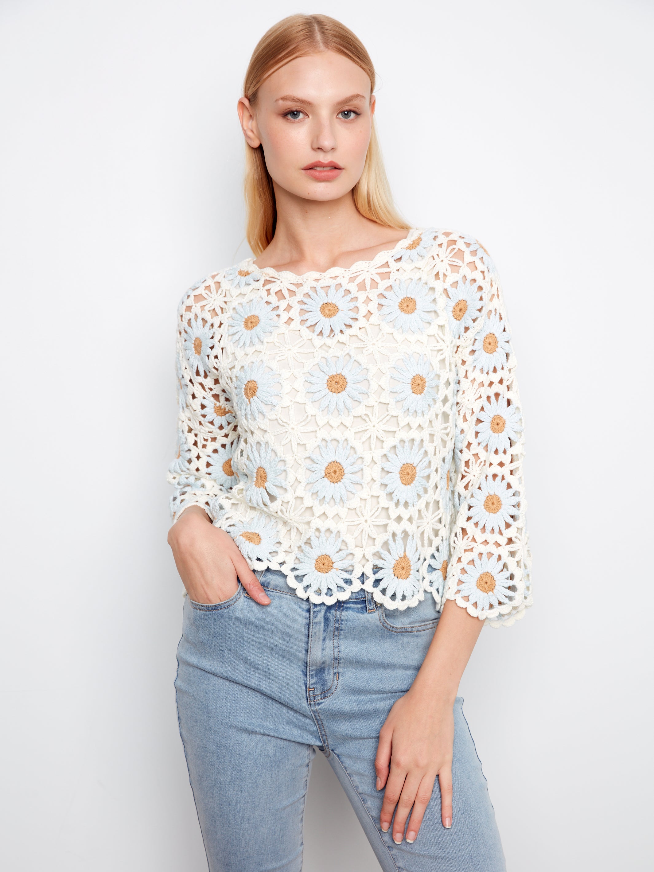 Flower Crochet Sweater C2491/267C