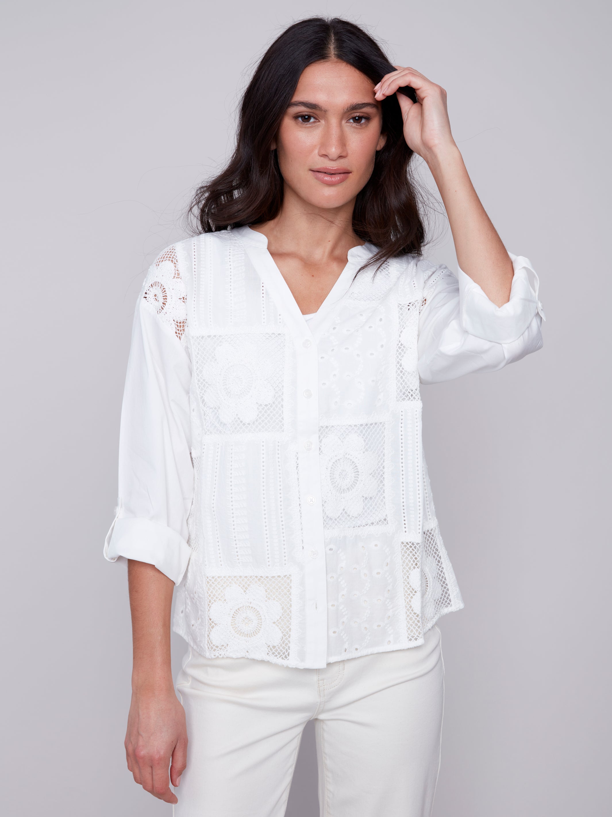 Eyelit Shirt With Buttons C4519/854B