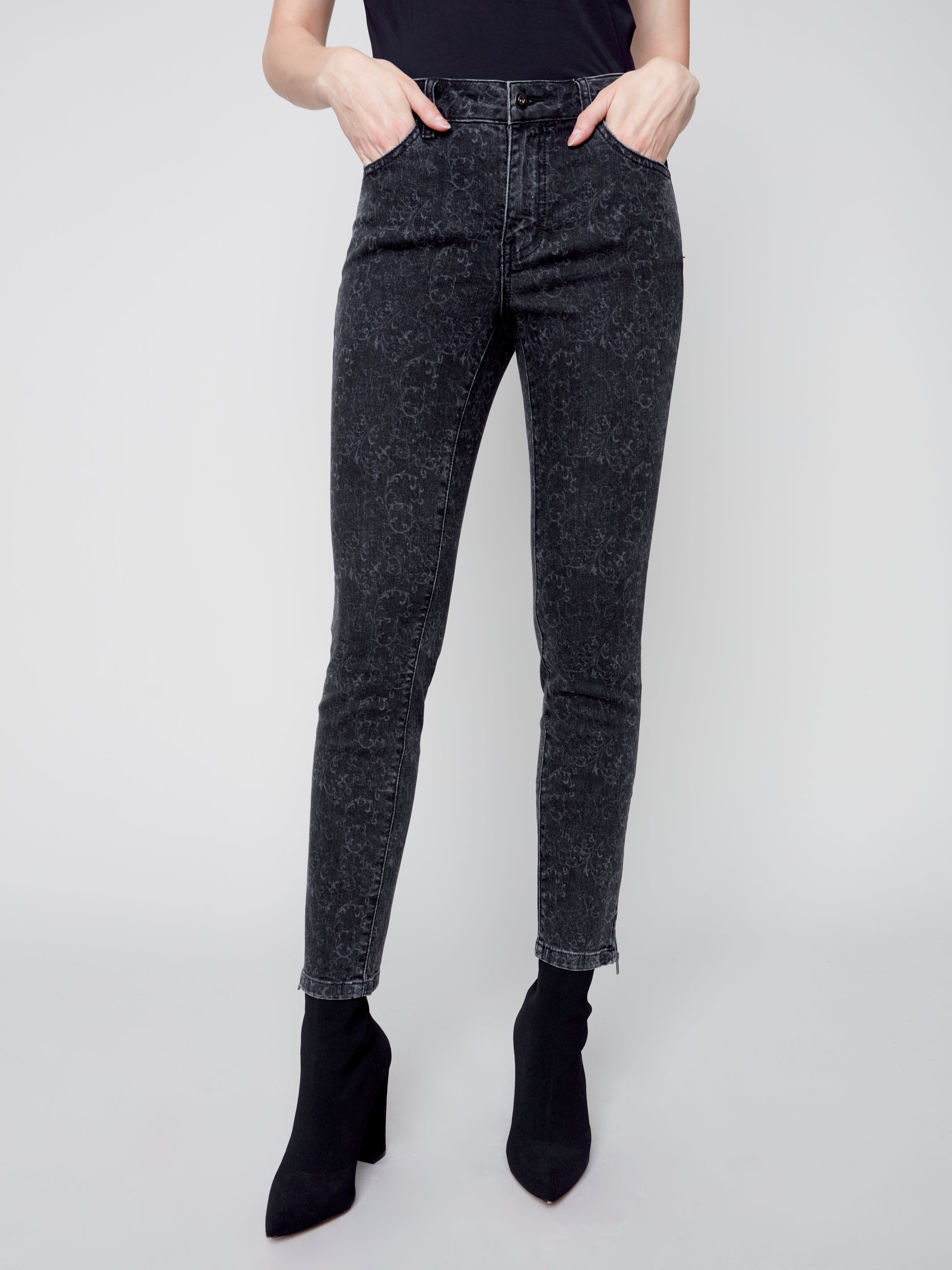 Printed Denim Side Zippers C5233P/551A