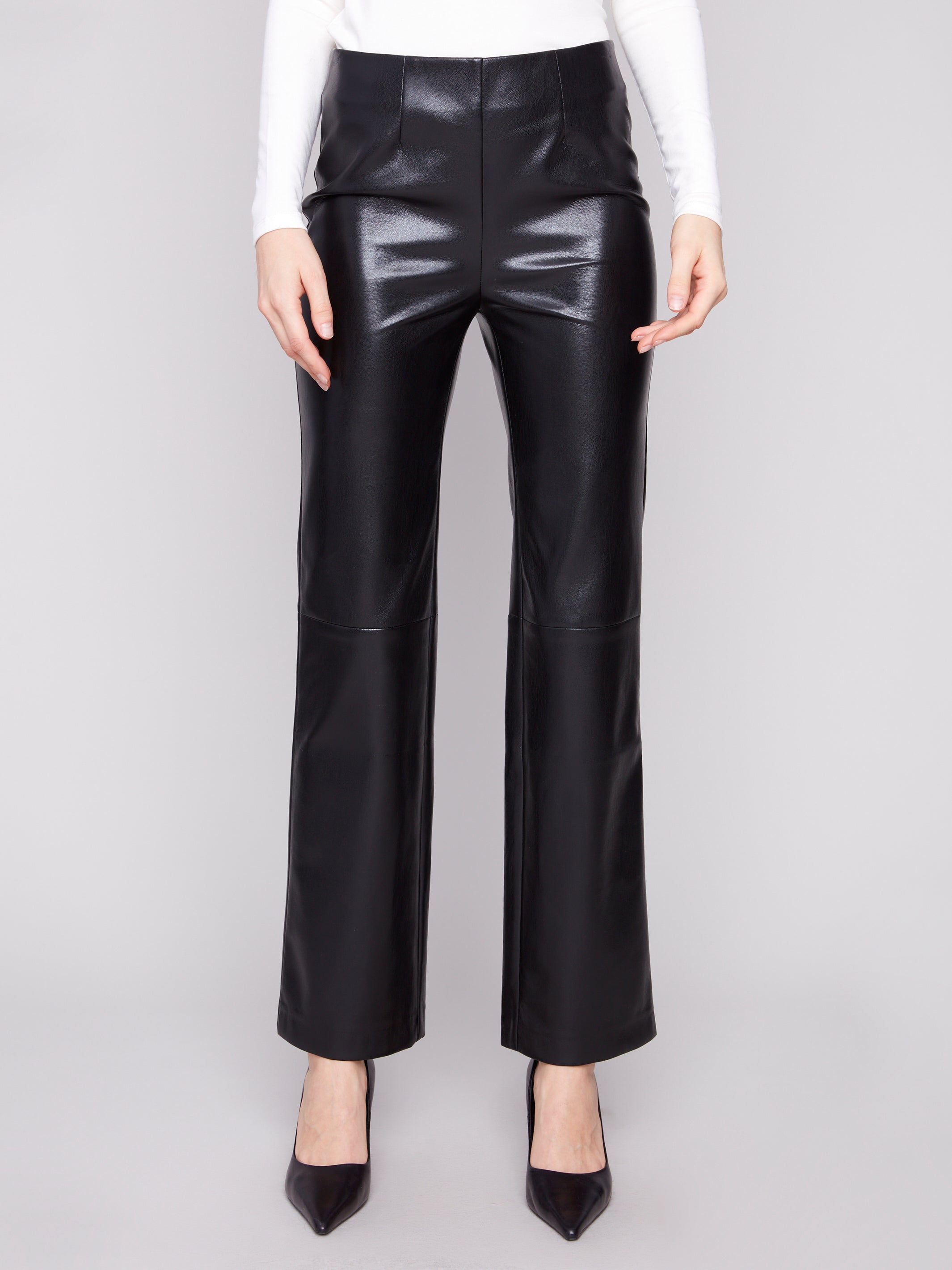 Faux Leather Pull On Pant C5685/375C