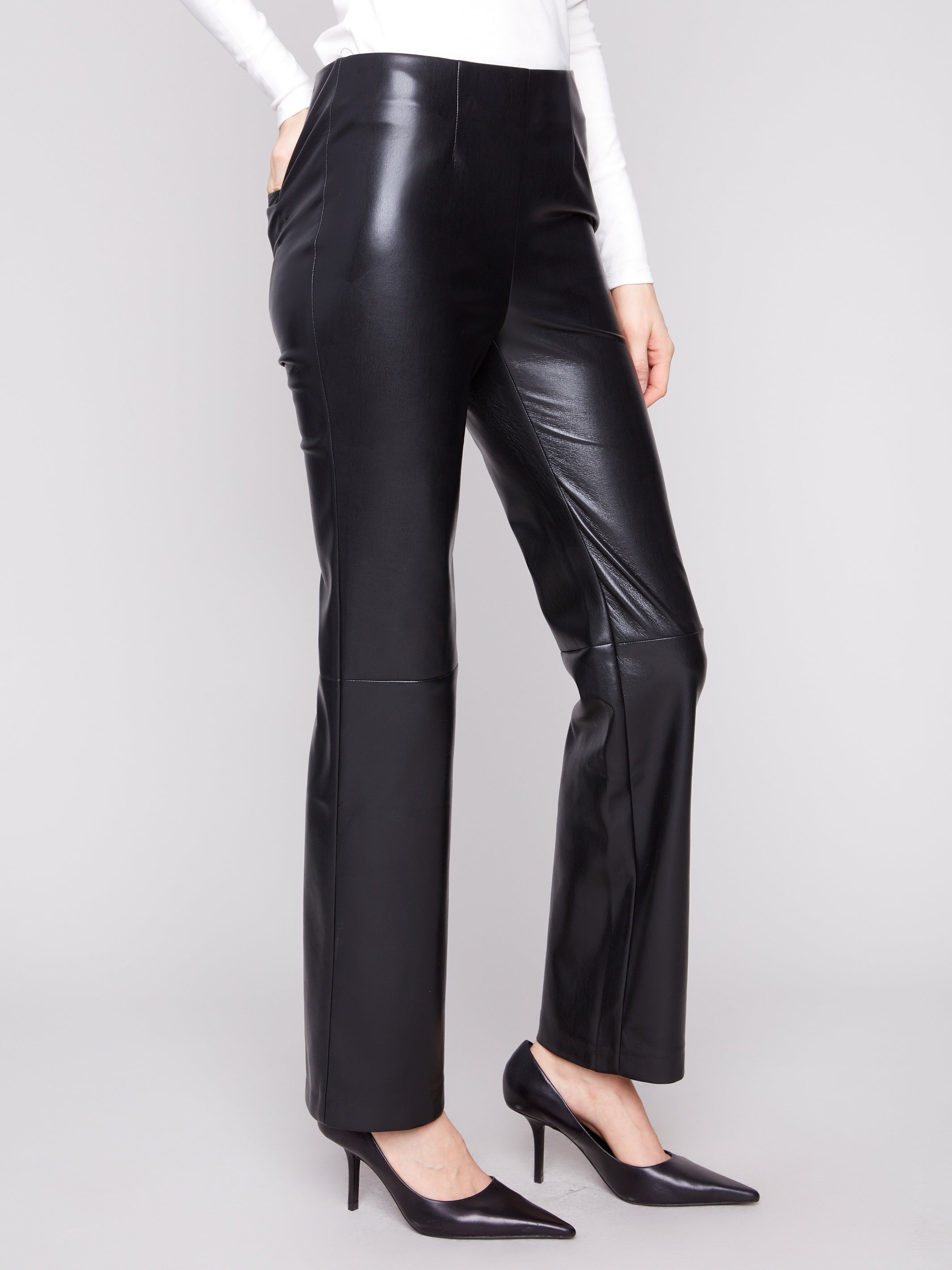 Faux Leather Pull On Pant C5685/375C