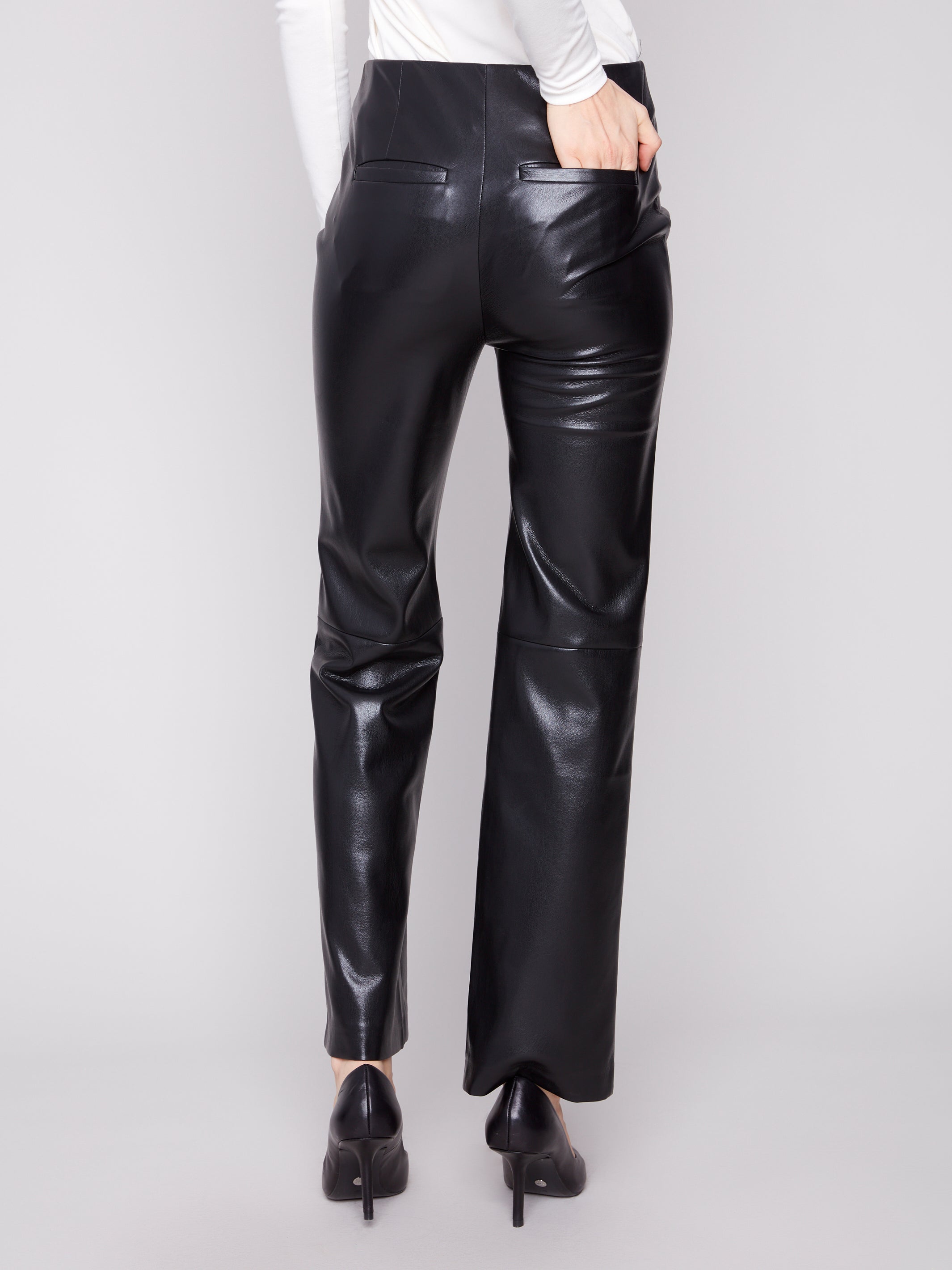 Faux Leather Pull On Pant C5685/375C