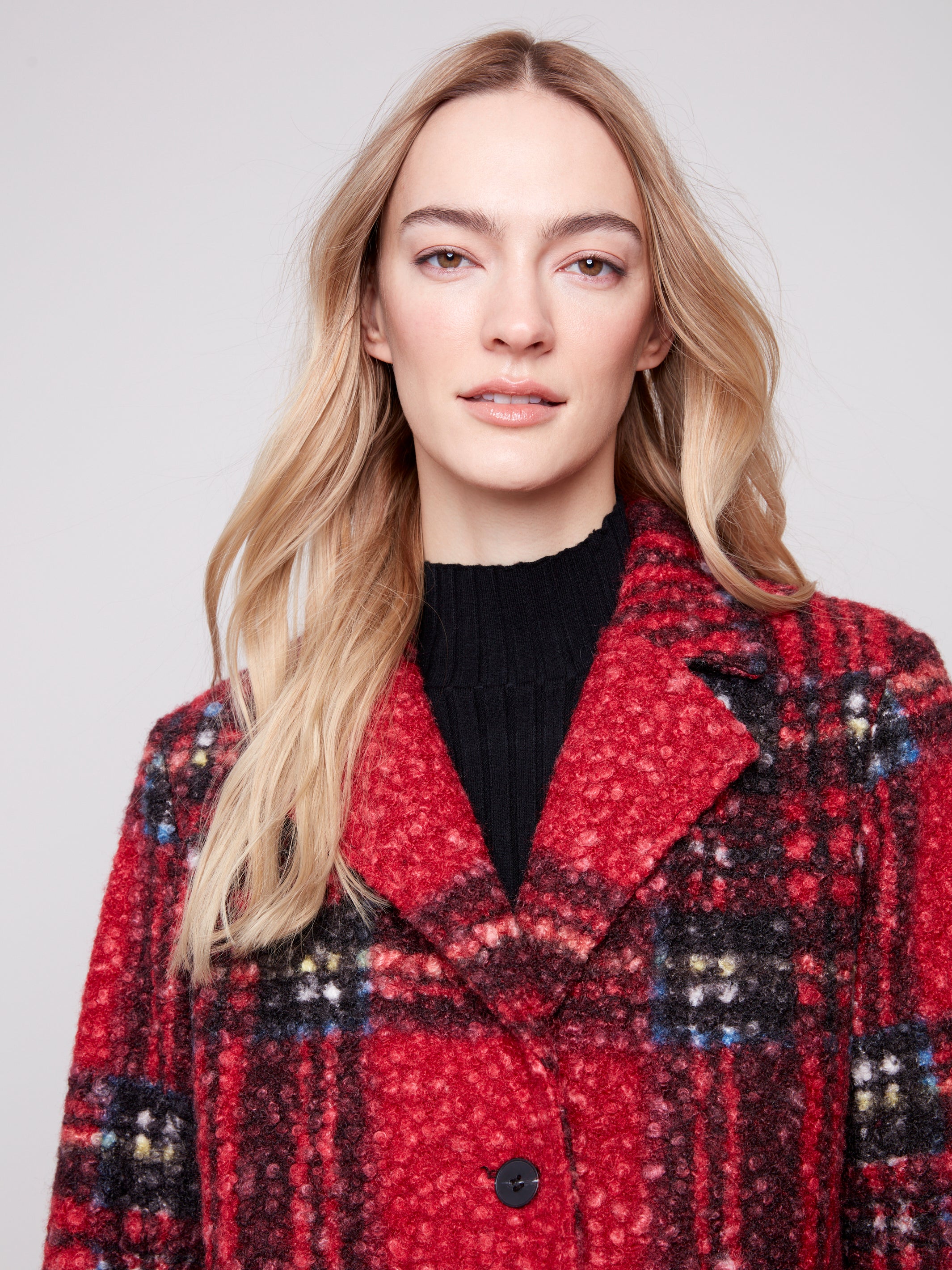 Plaid  Boucle Coat C6141Z/707B