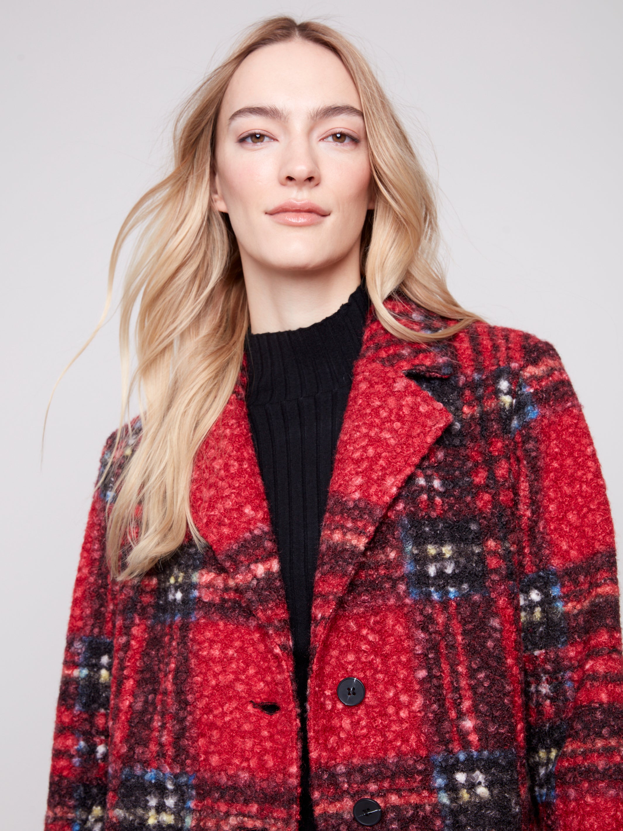 Plaid  Boucle Coat C6141Z/707B