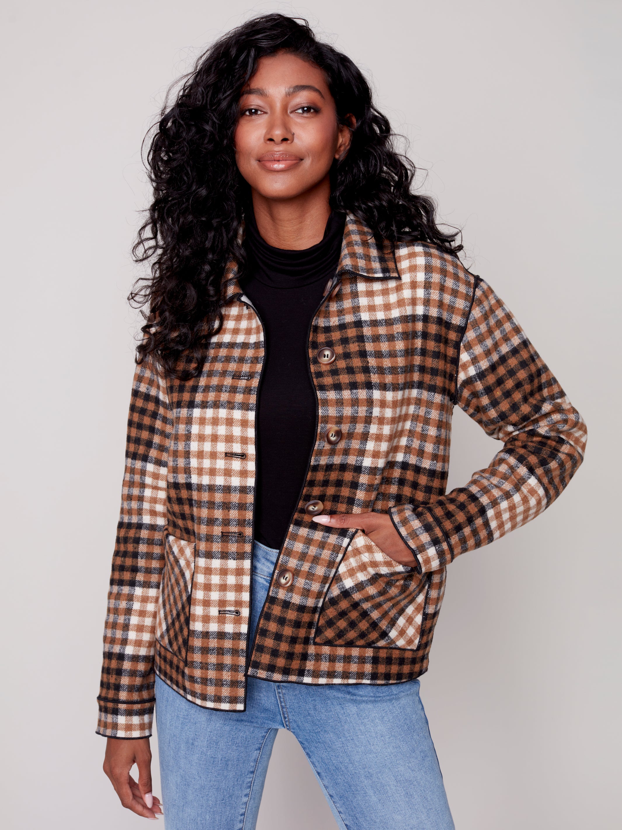 Plaid Reversible Short Jacket C6185RR-134B P510