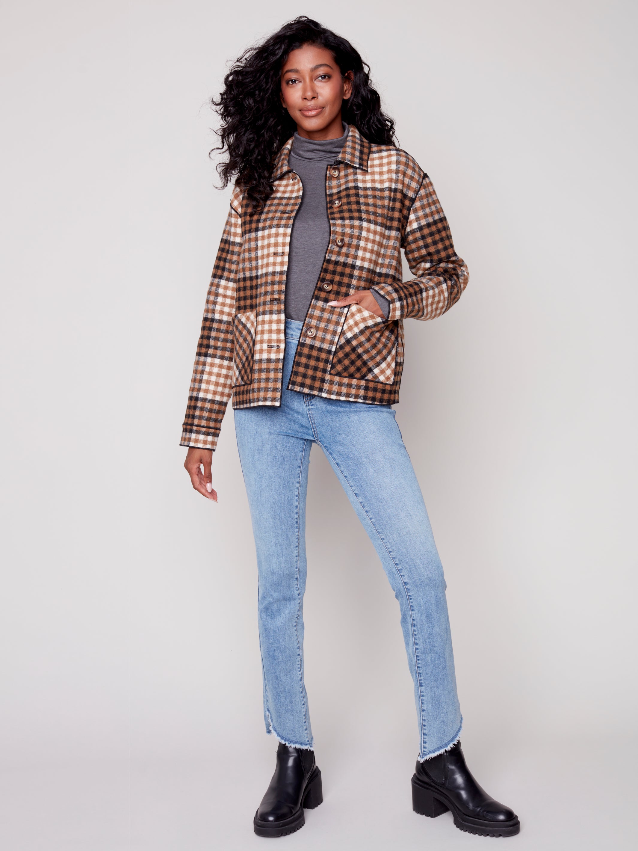 Plaid Reversible Short Jacket C6185RR-134B P510