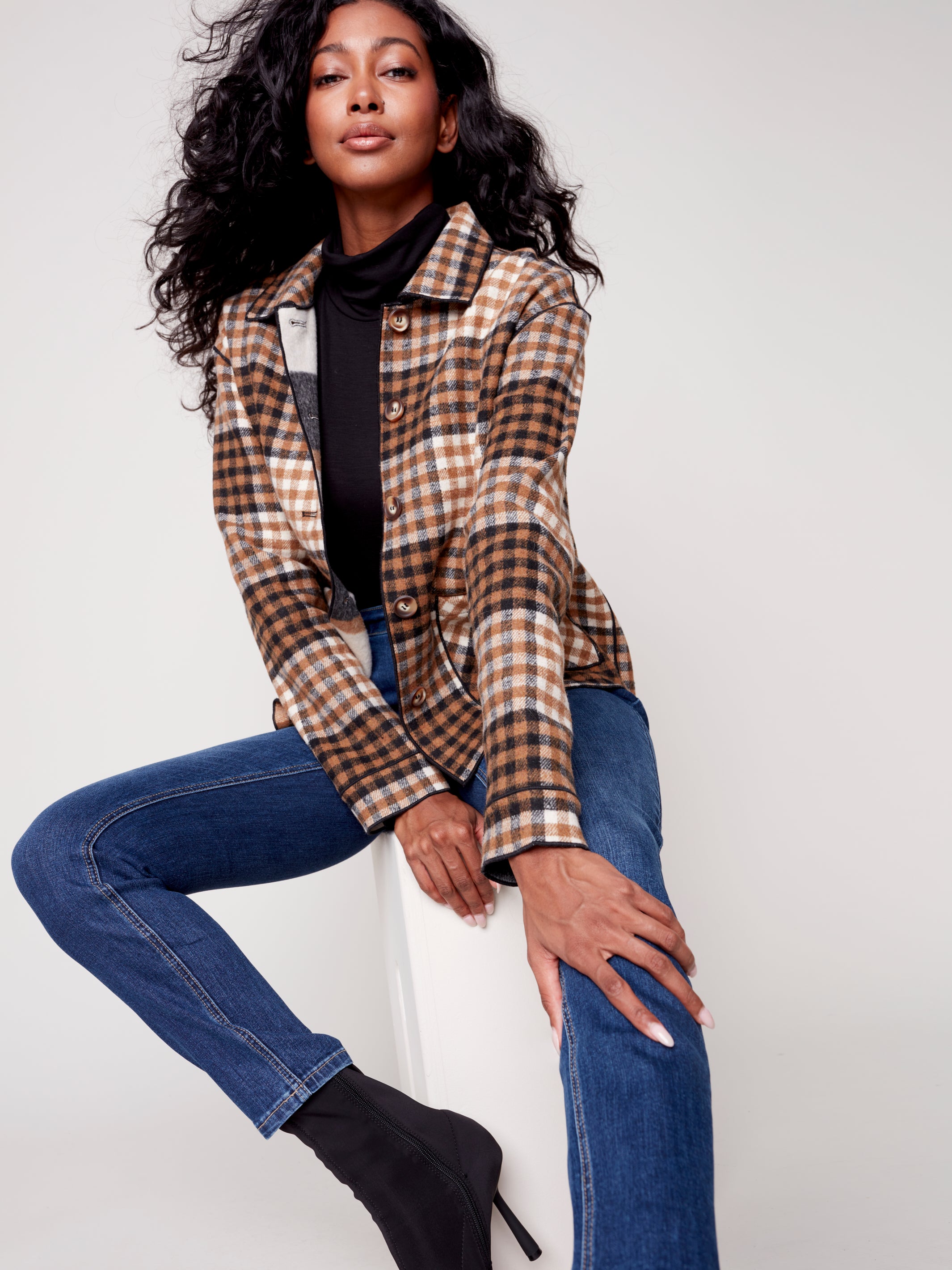 Plaid Reversible Short Jacket C6185RR-134B P510